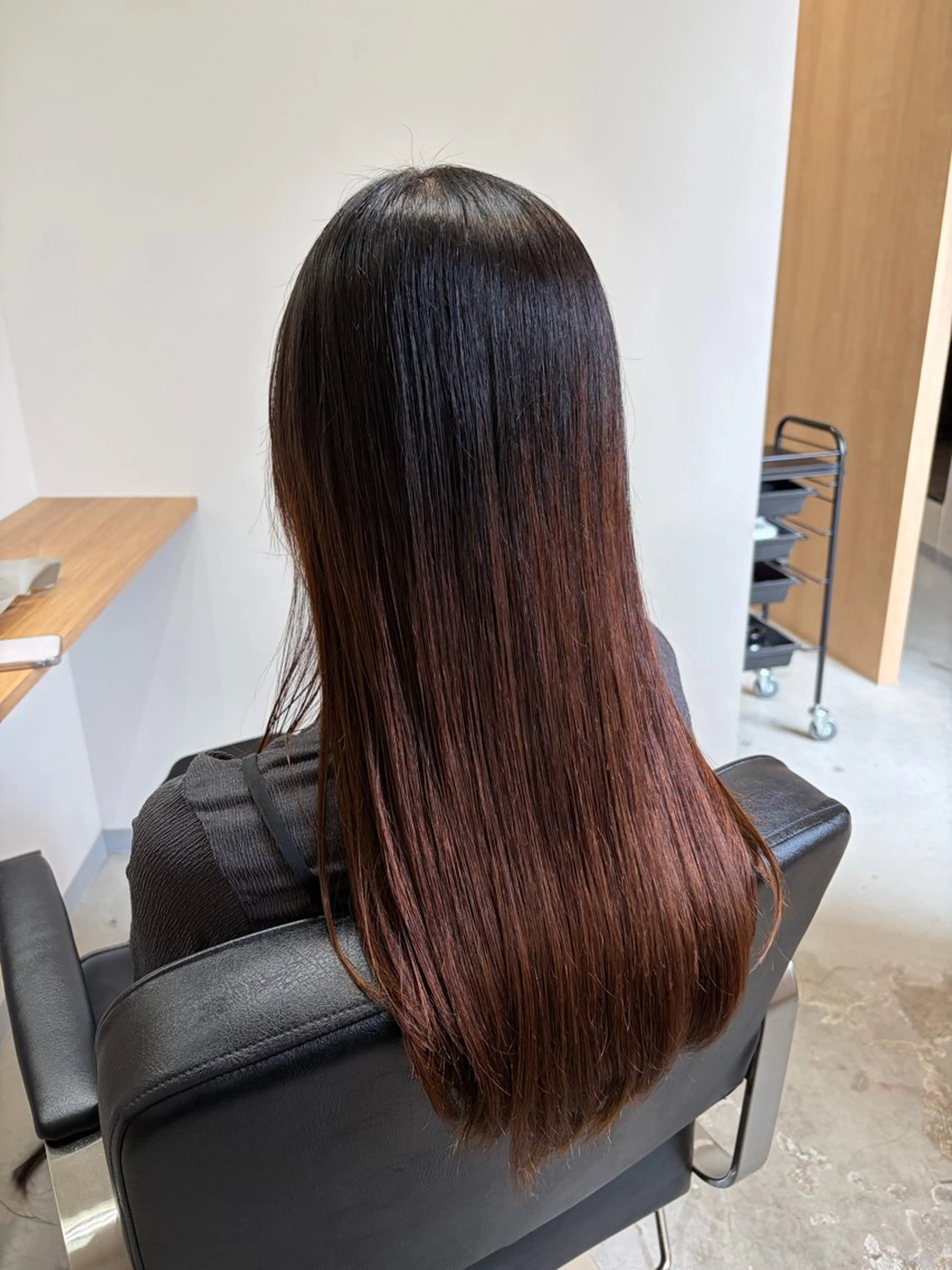 ロング omaフクダ 縮毛矯正/艶髪カラーのヘアスタイル
