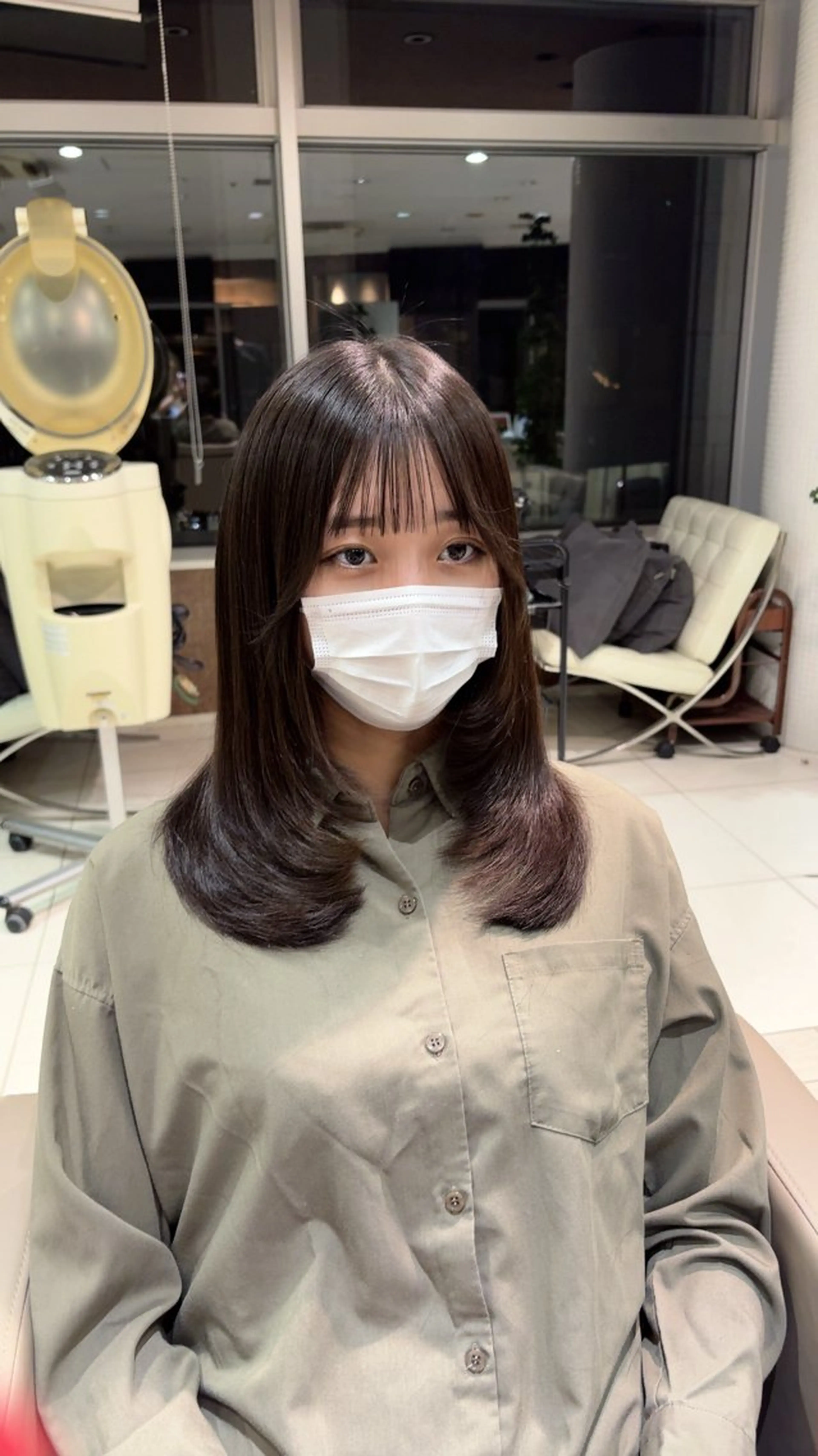 セミロング レイヤーカット トリートメント 土田 アキナのヘアスタイル