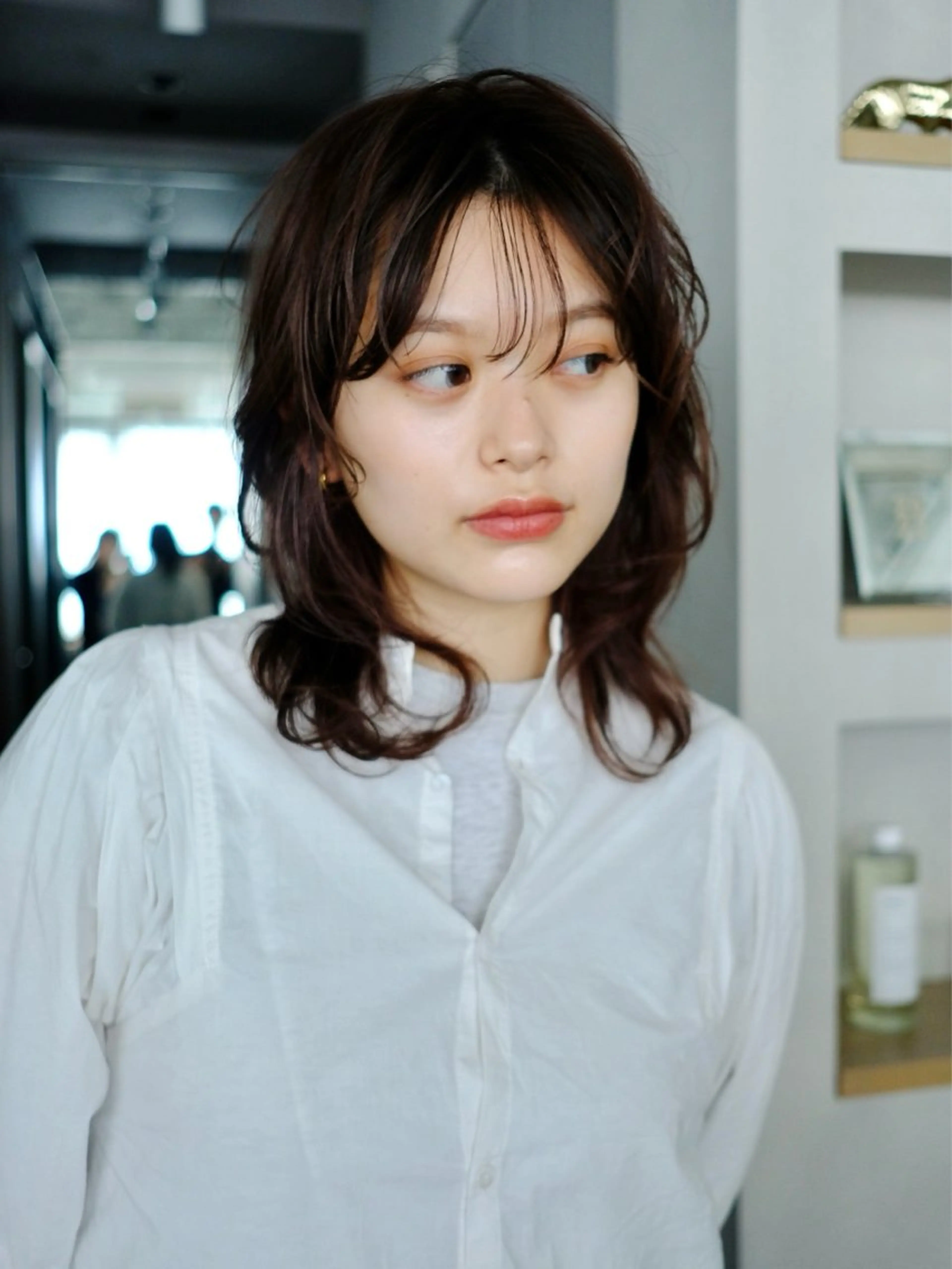 ミディアム カット パーマ 透明感カラー/似合わ せカット/大島実加永のヘアスタイル