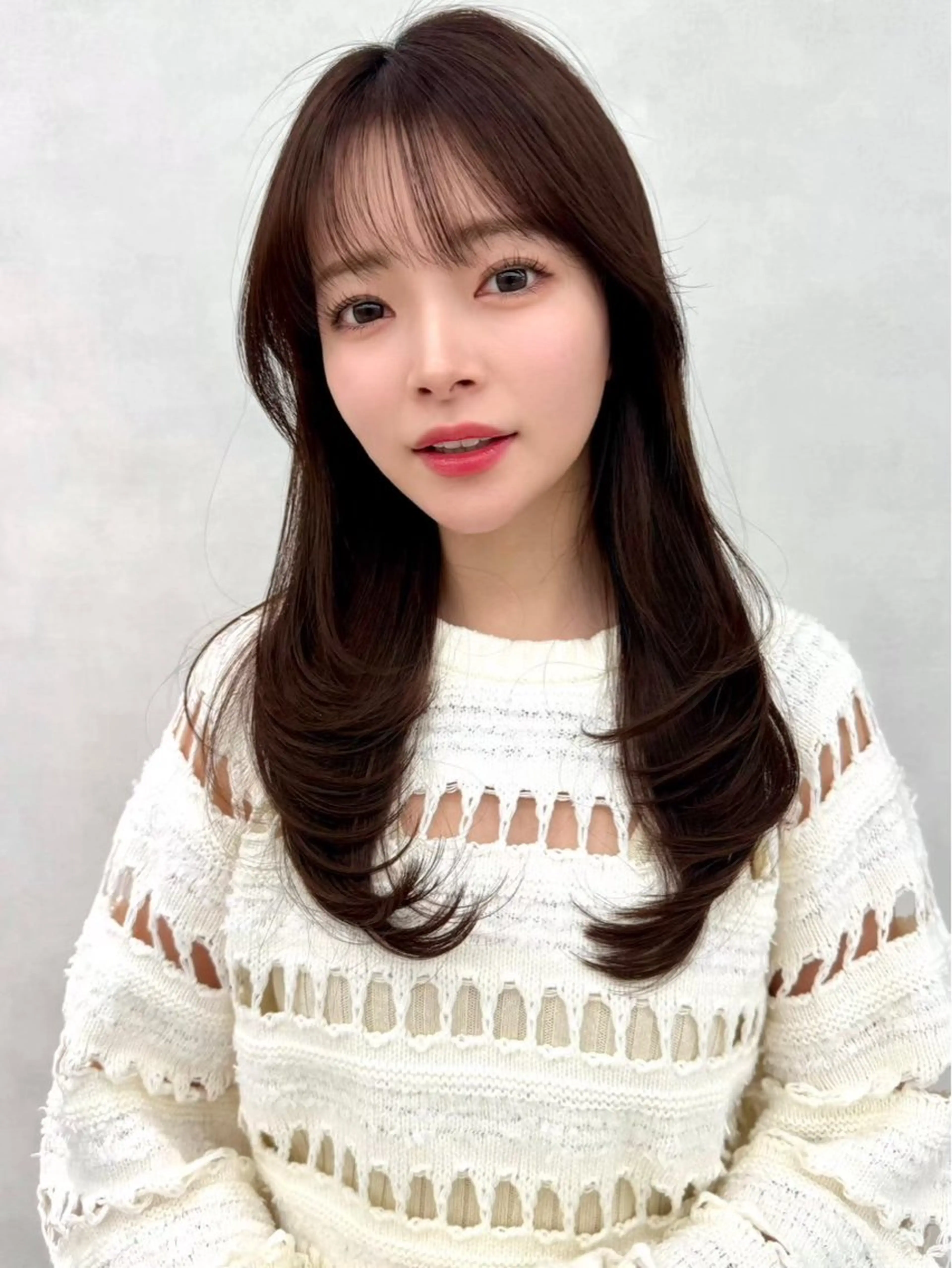 ロング 韓国レイヤー/ 顔まわり/西野和裕のヘアスタイル