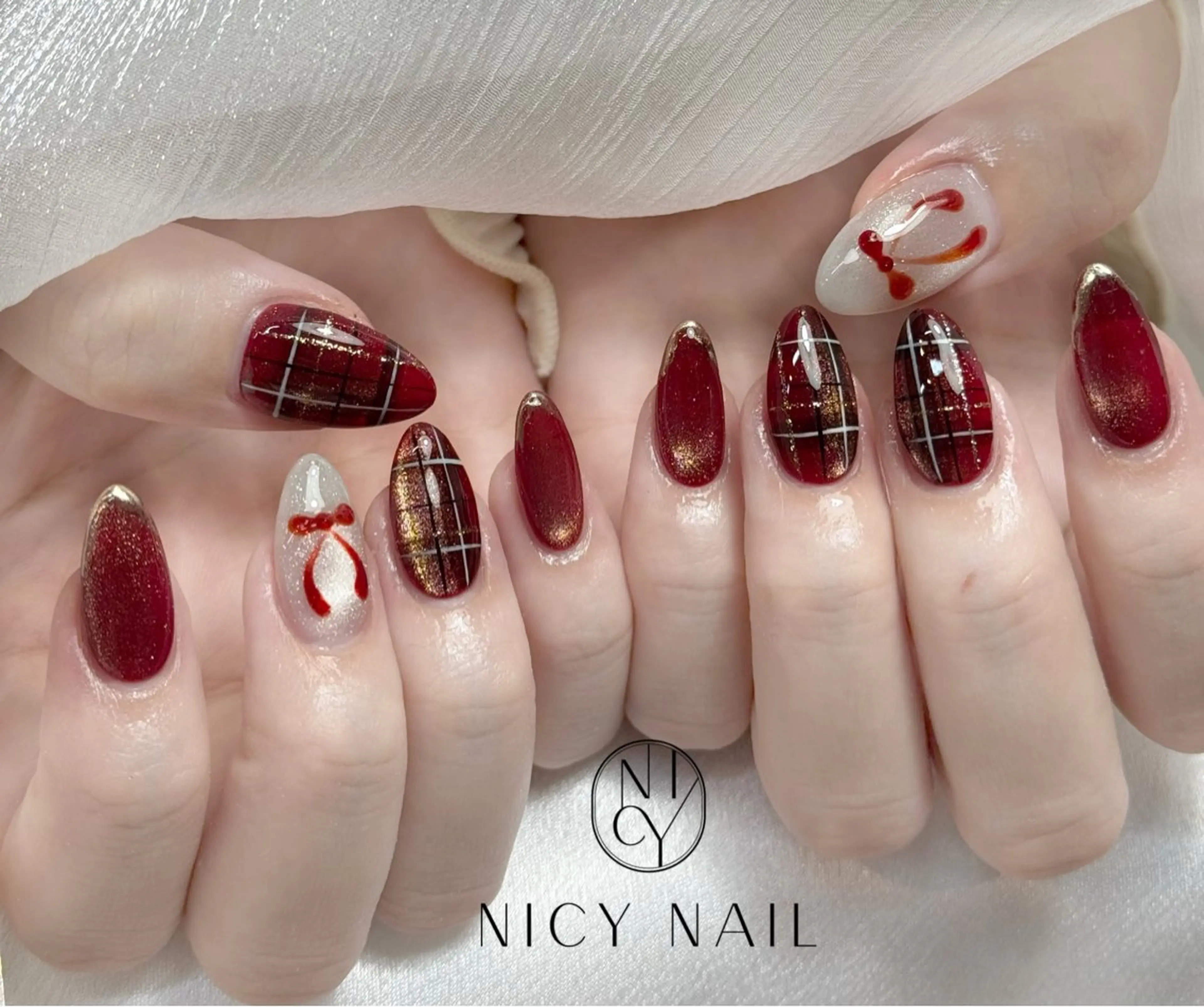 ネイル アートネイル オーロラネイル ブルー チークネイル フットネイル ハンドネイル NICY NAIL 池袋のネイルデザイン