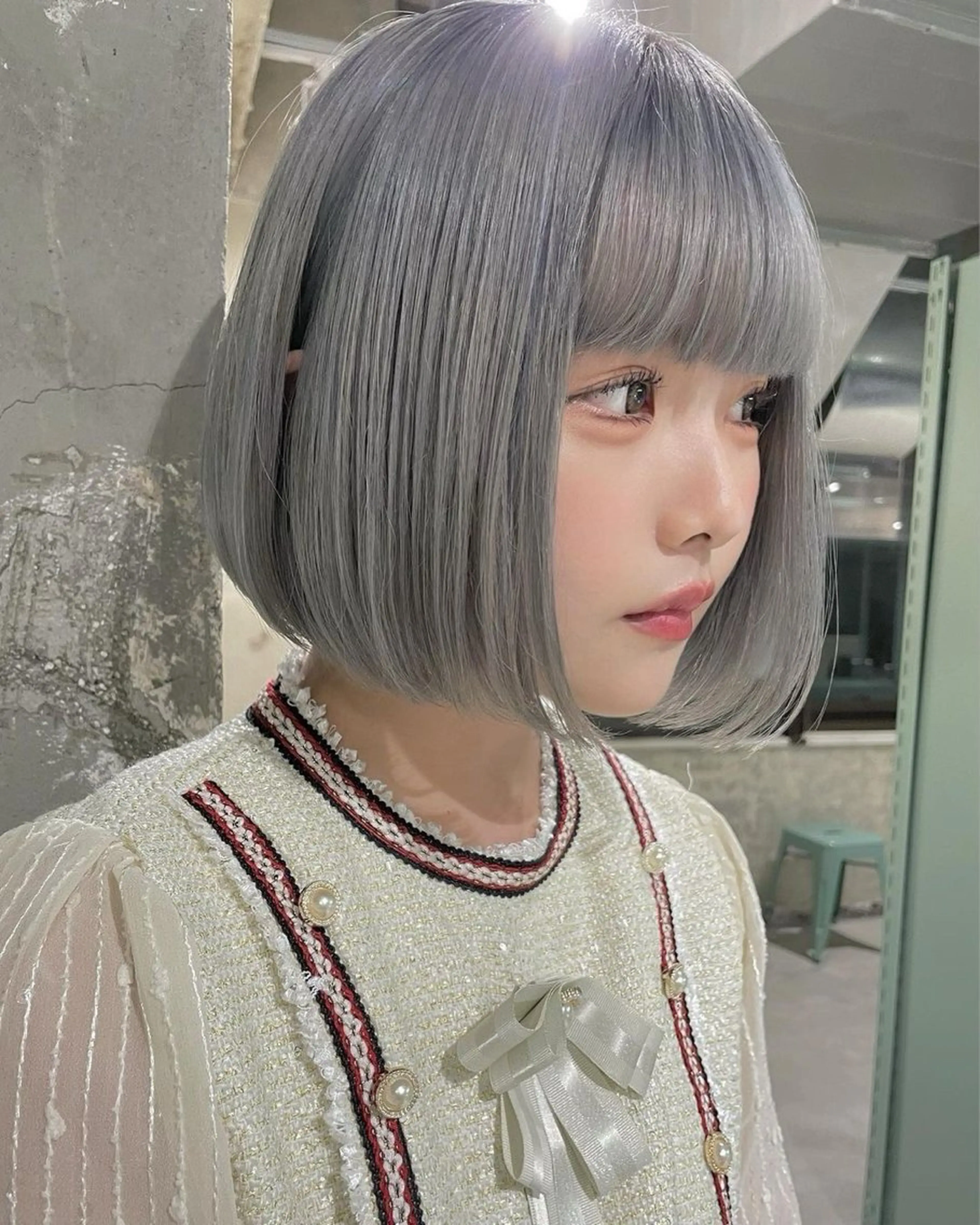 ミディアム カラー ヘアカラー 韓国風カット/ ダブルカラーNo.1のヘアスタイル
