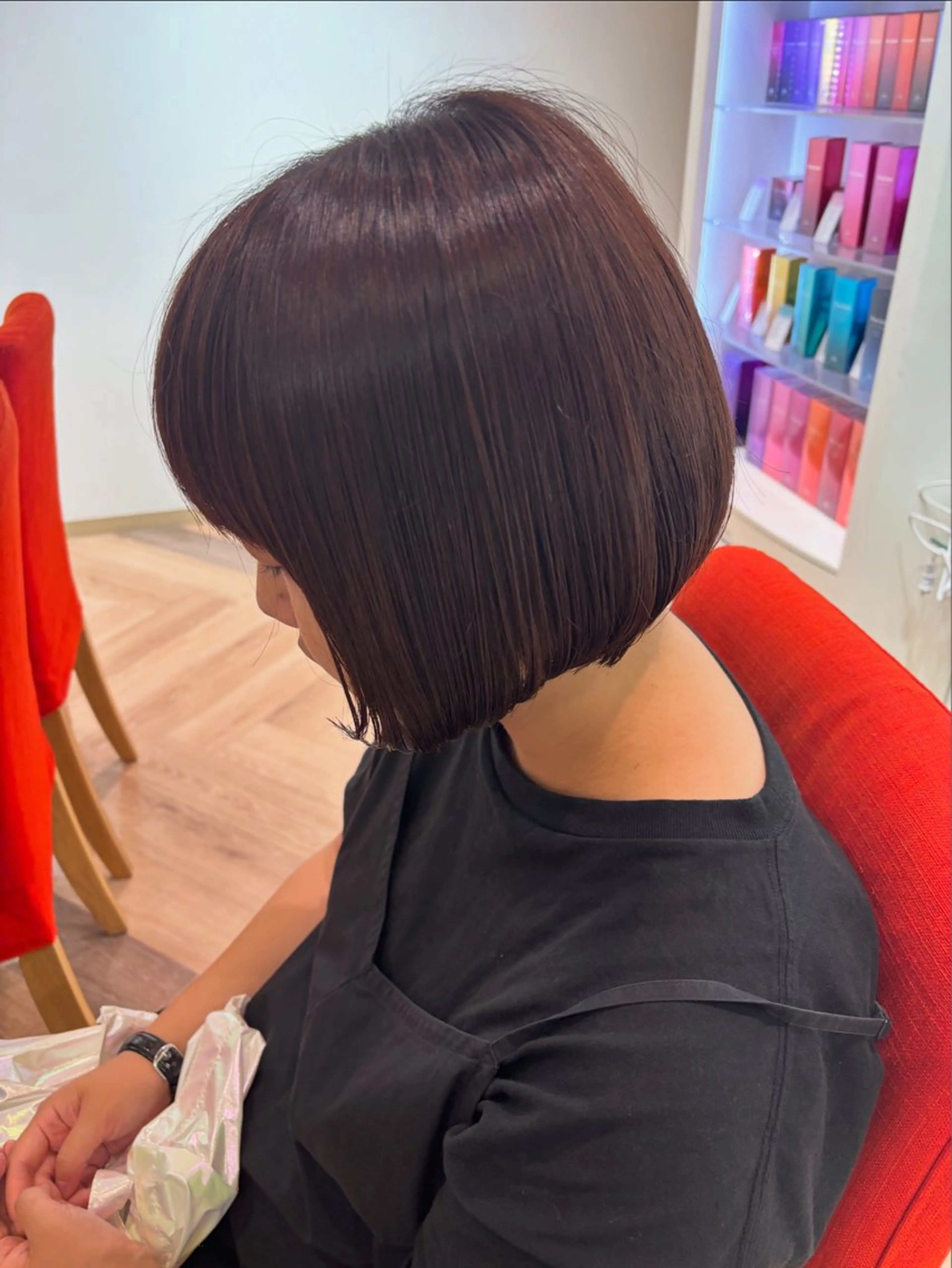 ショート カラー ブラウンカラー オレンジ オレンジブラウン カット ヘアカラー ゆい/パーマ/レイヤ ー/似合わせカラーのヘアスタイル