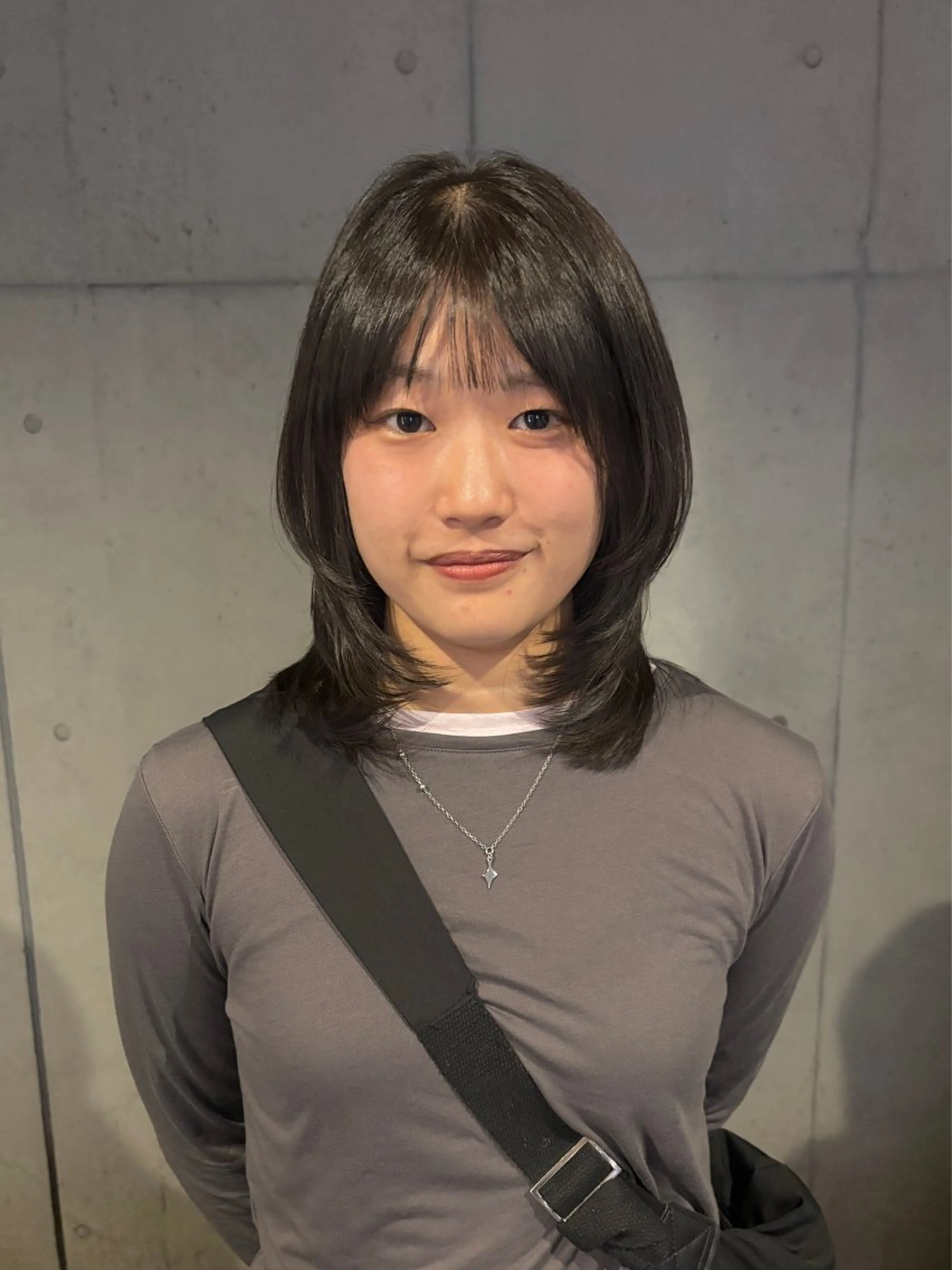 ミディアム カラー カット ヘアカラー トリートメント 韓国ヘア/wカラー レイヤー/RIN🎀のヘアスタイル