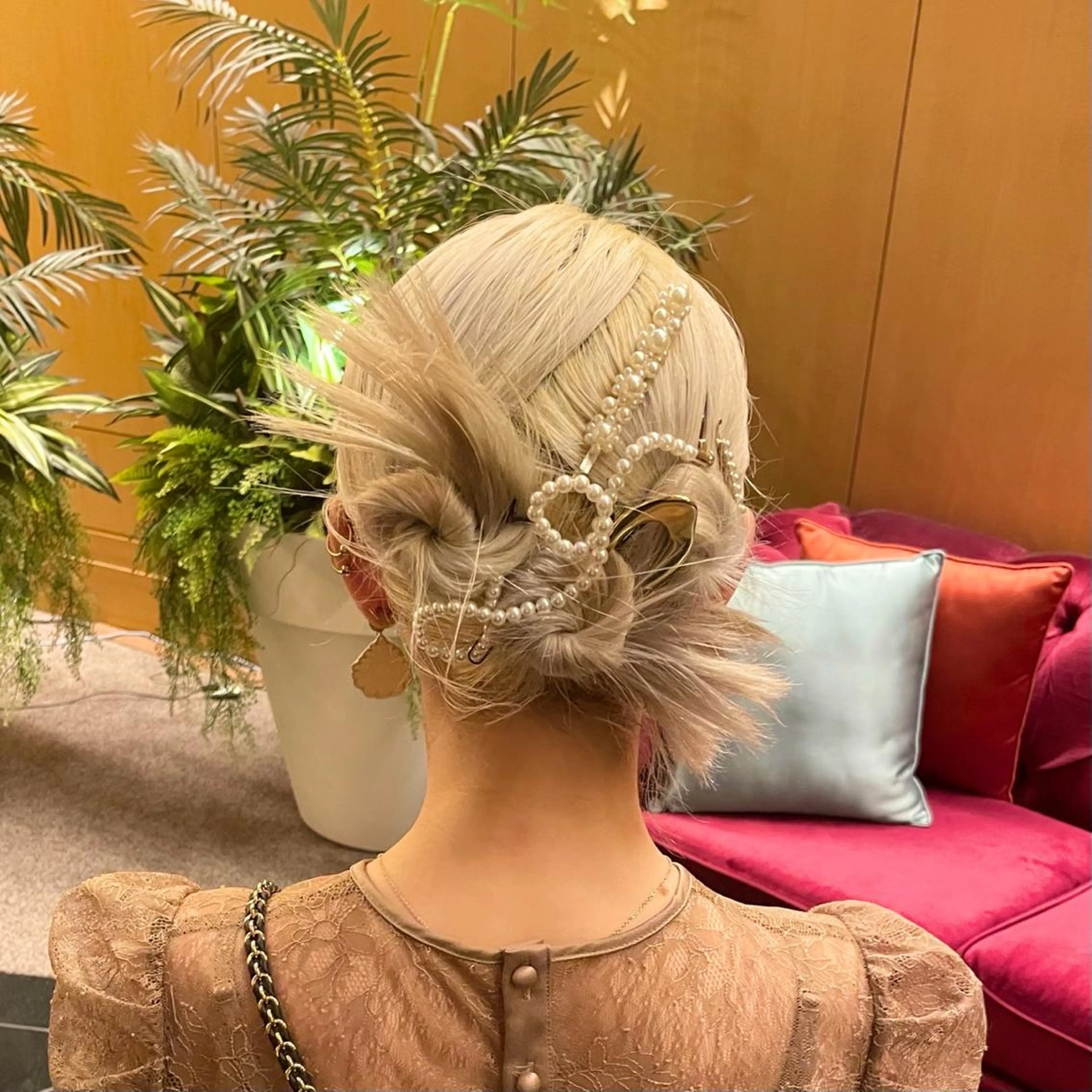 ミディアム ヘアアレンジ ヘアセット 松永 梨央のヘアスタイル