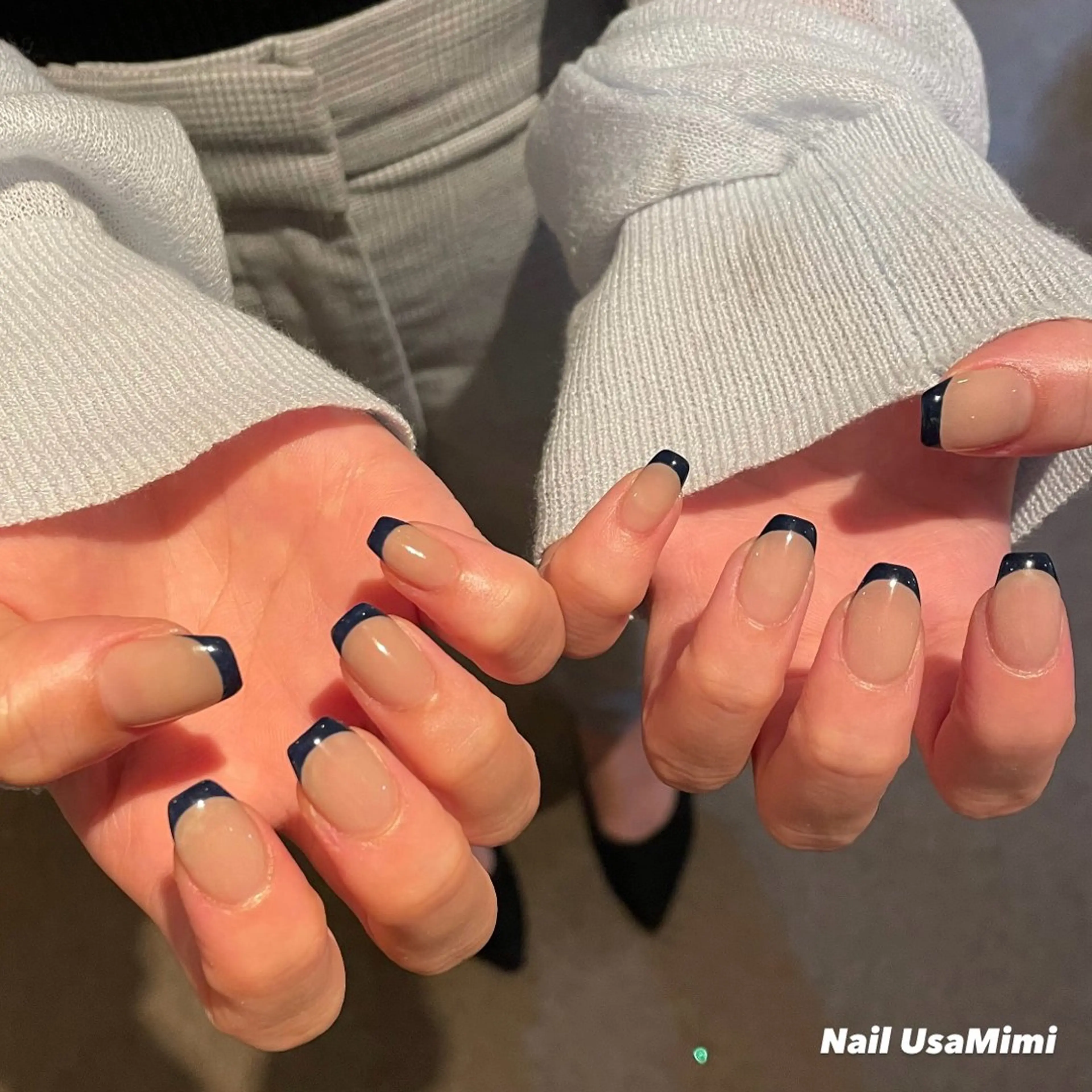 ネイル フレンチネイル ネイビー NAIL DOT STUDIO堺筋本町のネイルデザイン