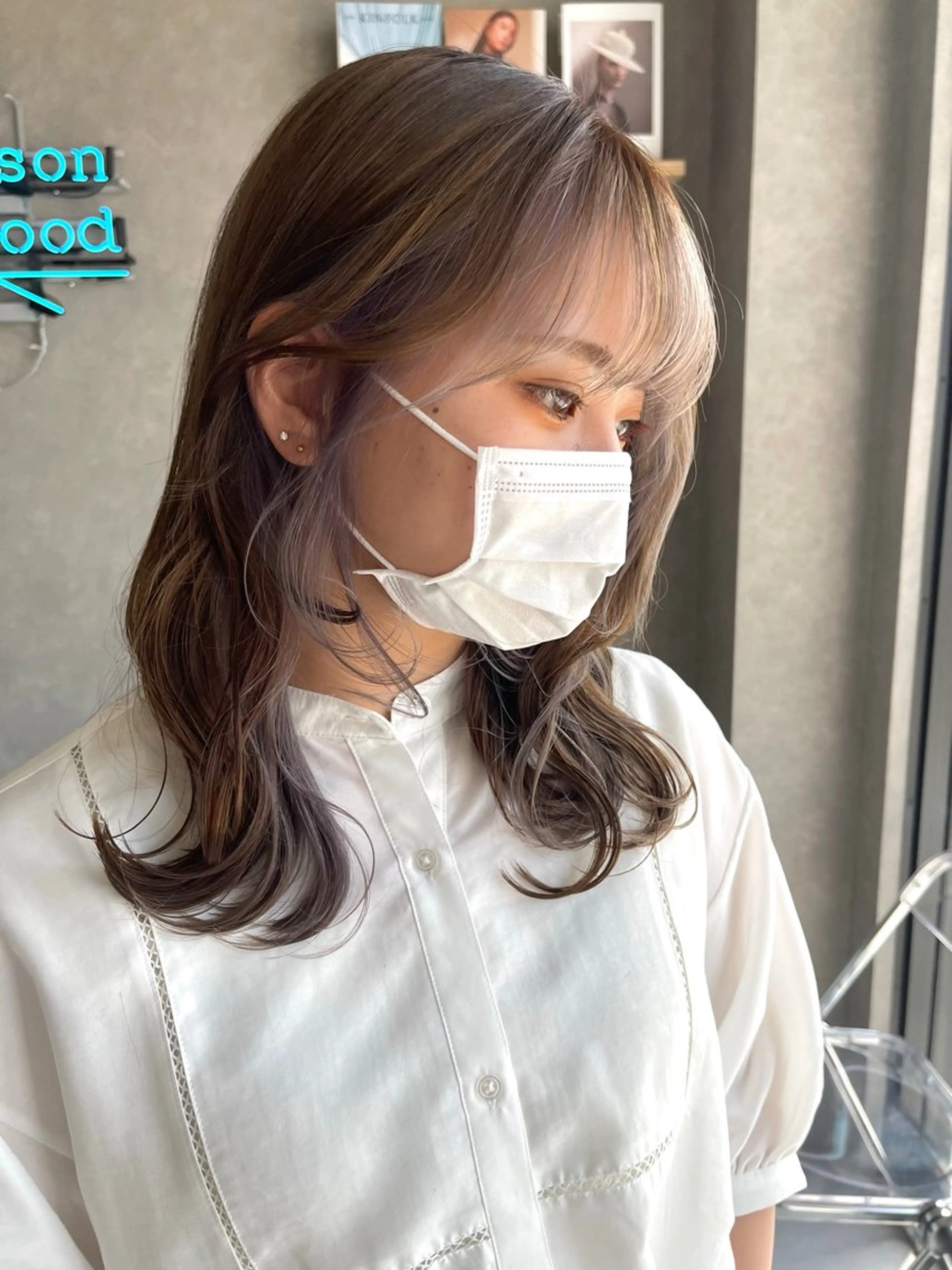 【インナーカラー/イヤリングカラー】+デザインカット¥14900の写真