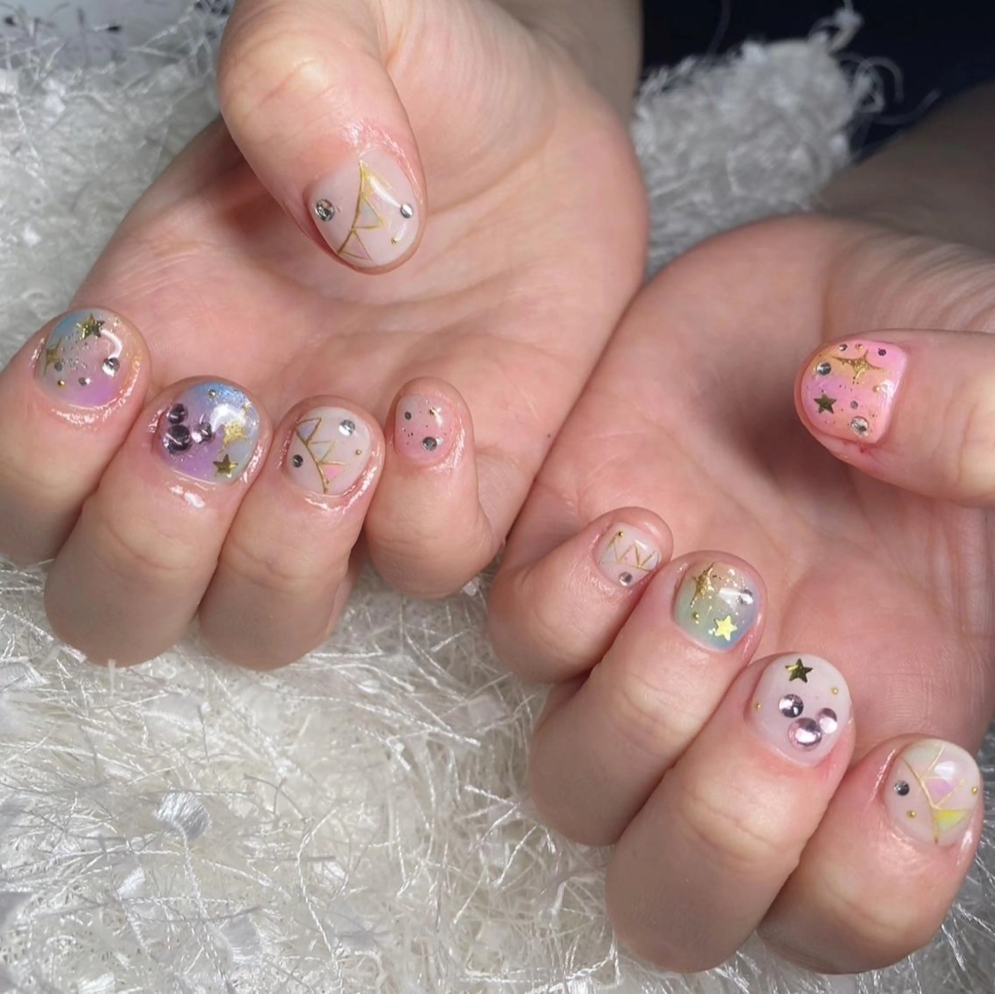 ネイル 長さ出し フレンチネイル ジェルネイル グラデーション 韓国ネイル ハンドネイル Nail&eye Belire 新宿のネイルデザイン