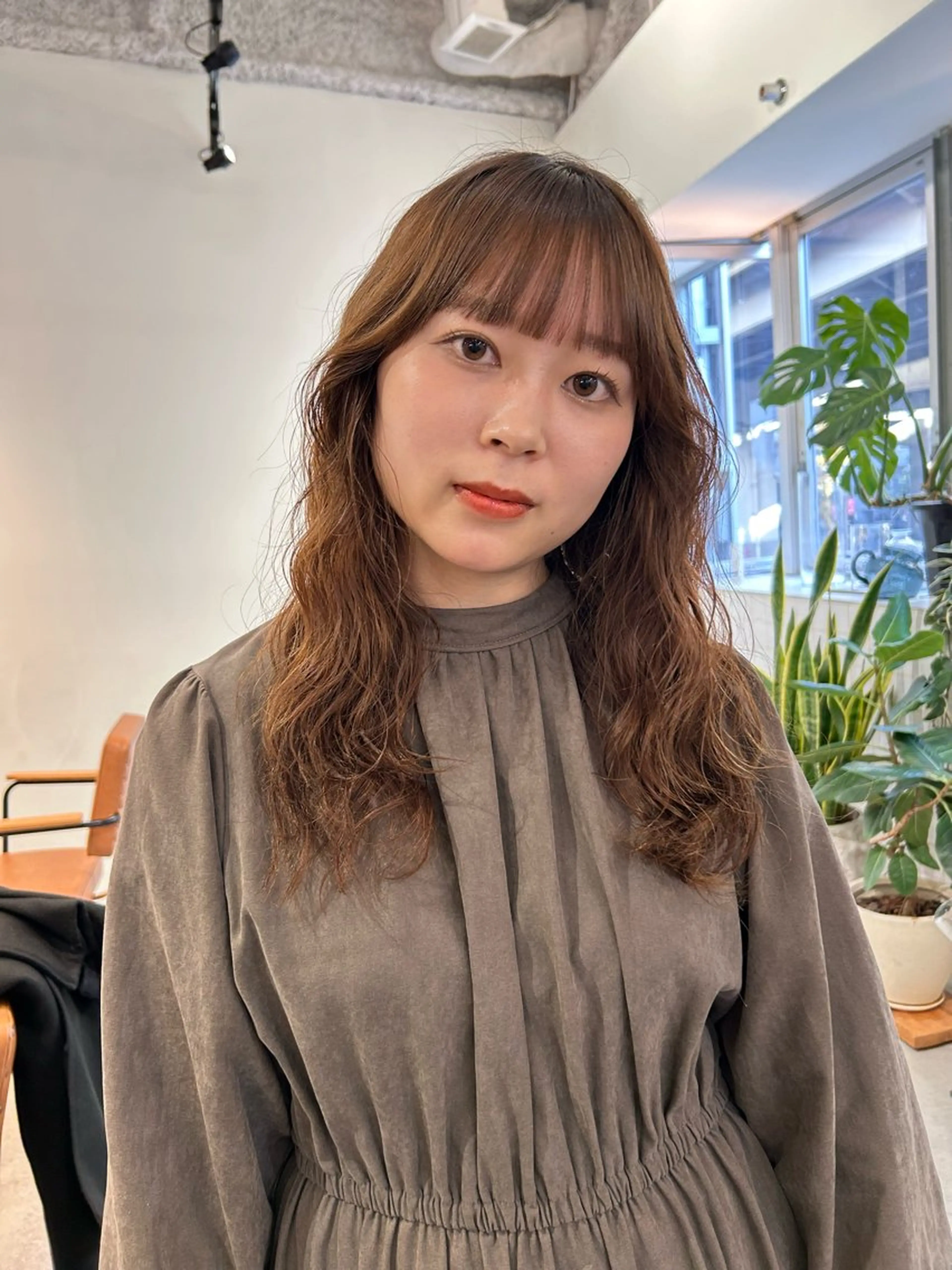 ロング カット パーマ みうら ありさのヘアスタイル