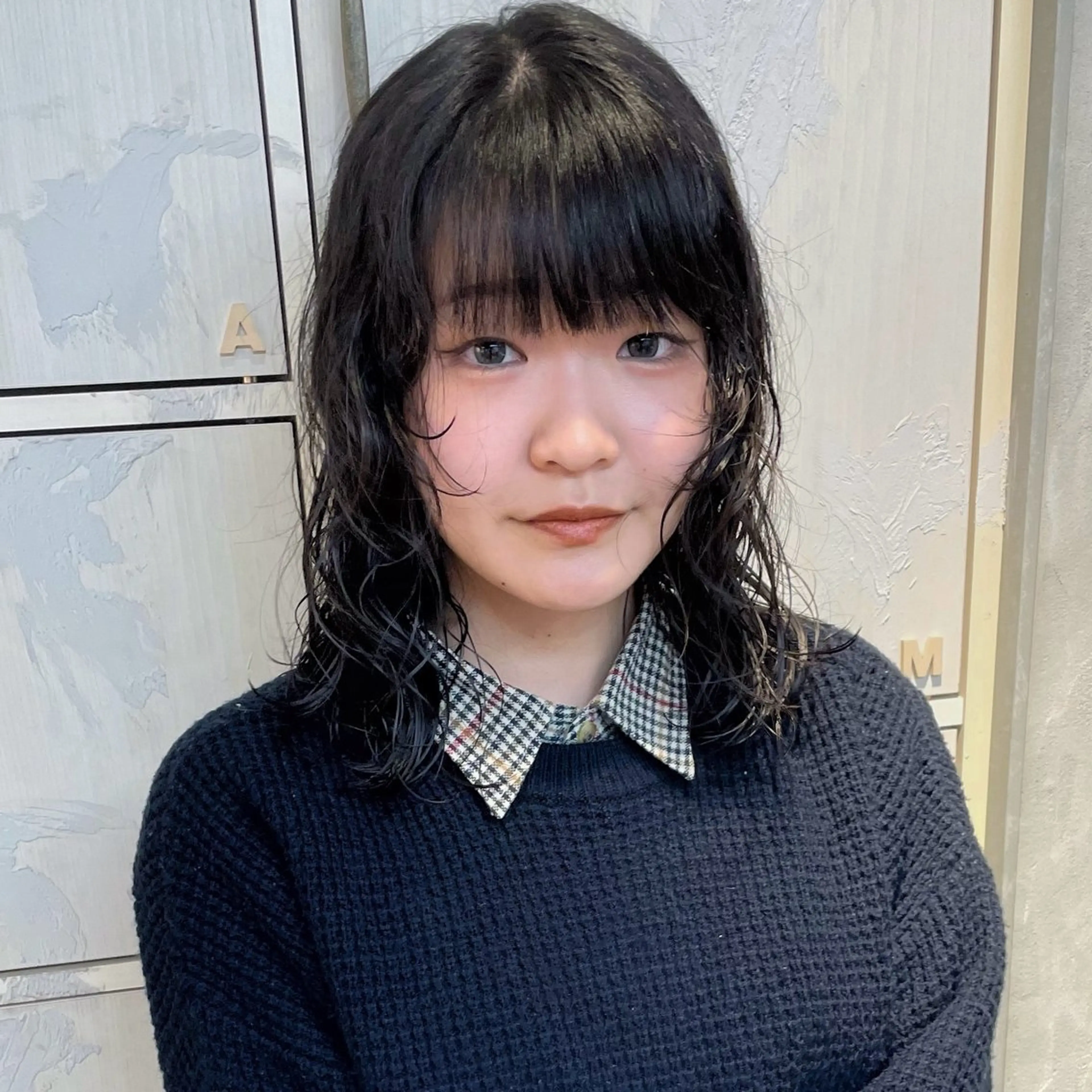 ミディアム パーマ ミディアムパーマ レイヤーカット カット パーマ ヘッドスパ 似合わせカラー×髪質 改善伏見/RIONAのヘアスタイル