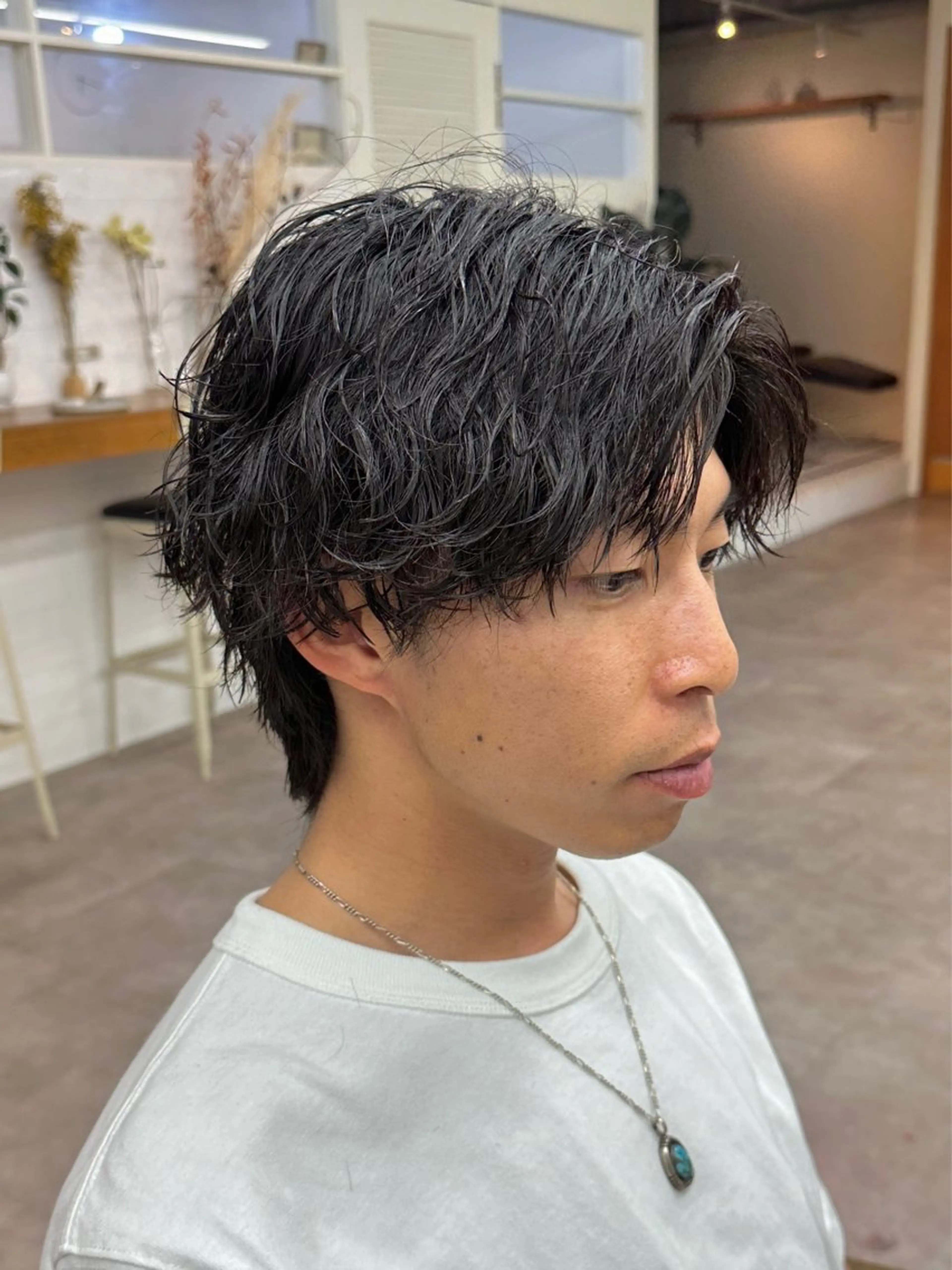 ショート パーマ メンズ メンズパーマ メンズツイストパーマ 波巻きパーマ ツイストパーマ JINKIメンズ特化 メンズカットパーマのヘアスタイル