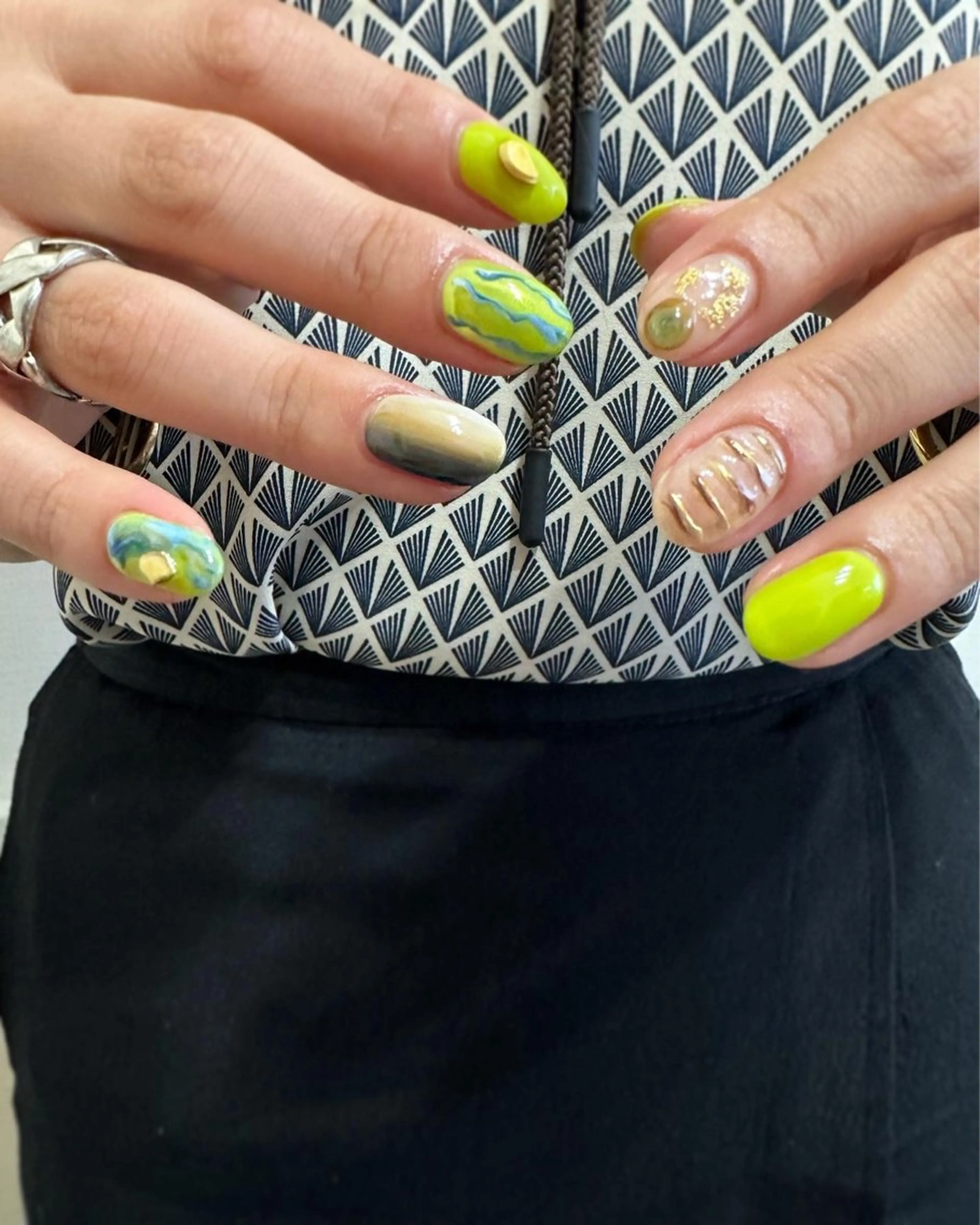 ネイル アートネイル ショートネイル ハンドネイル フットネイル kiii.__ ✴︎*のネイルデザイン