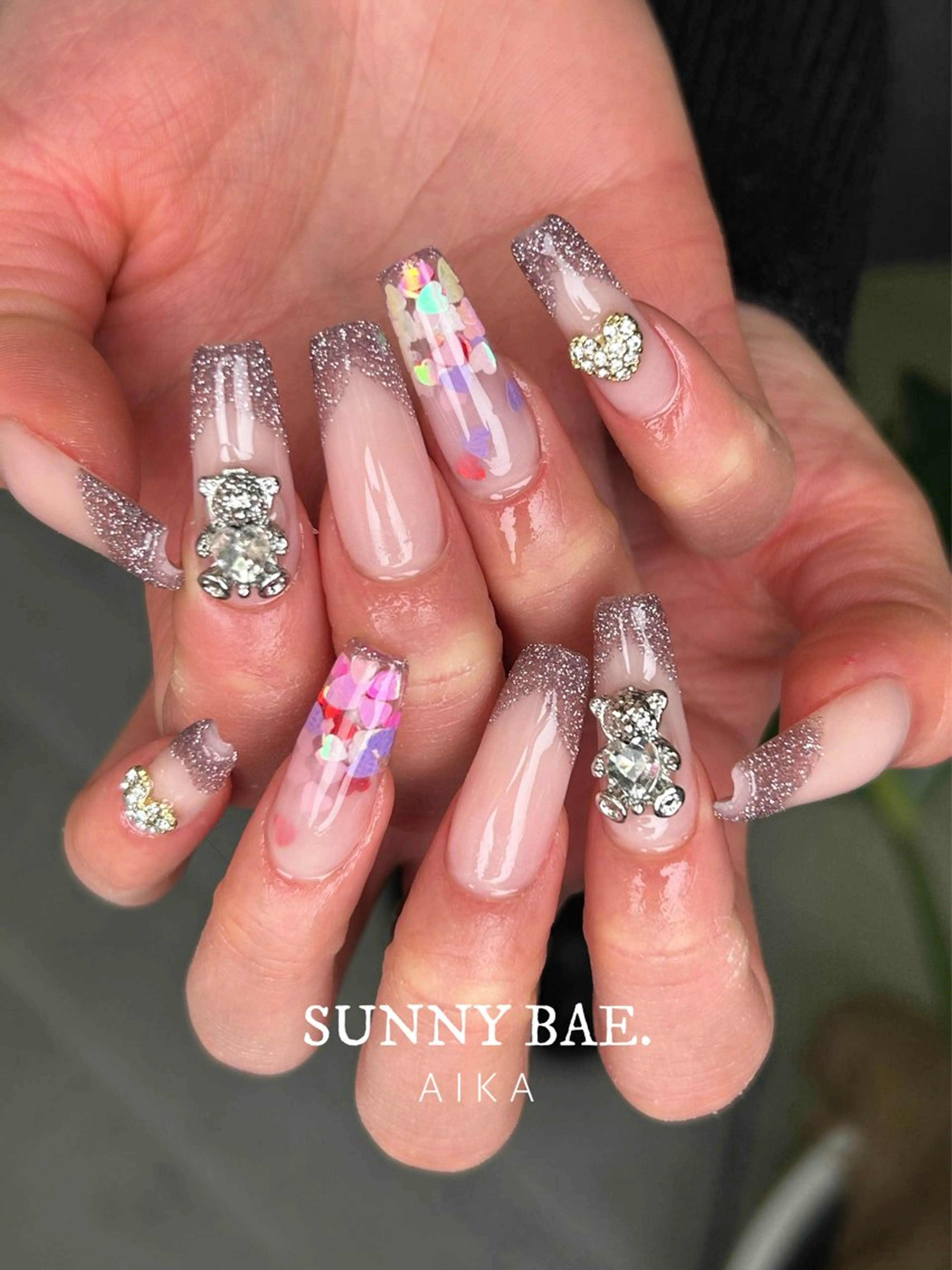 ネイル フラッシュネイル フレンチネイル スカルプネイル バレンタイン Made By AIKAのネイルデザイン