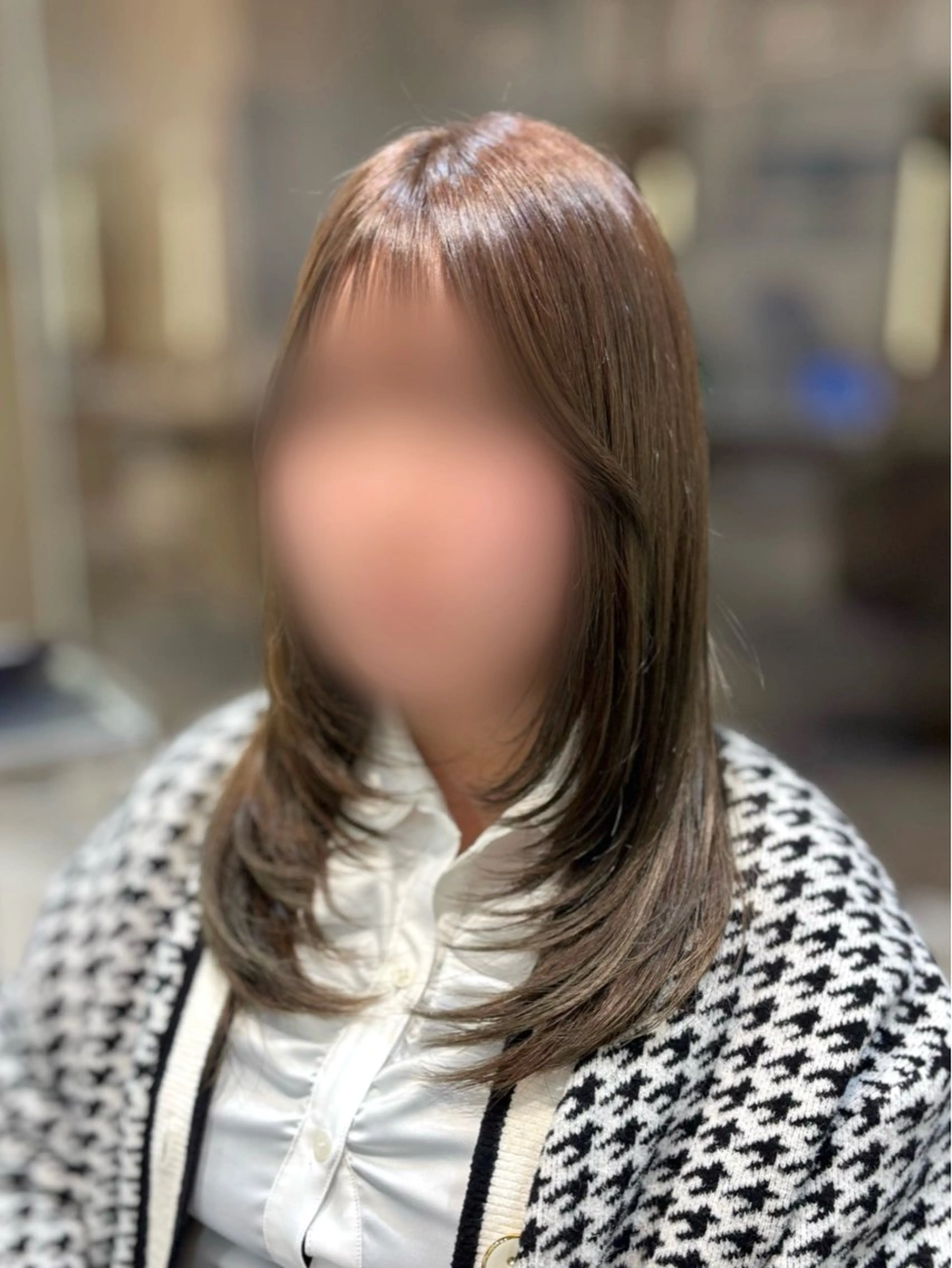 セミロング レイヤーカット カット miho‪𓂃 暖色/レイヤーカットのヘアスタイル