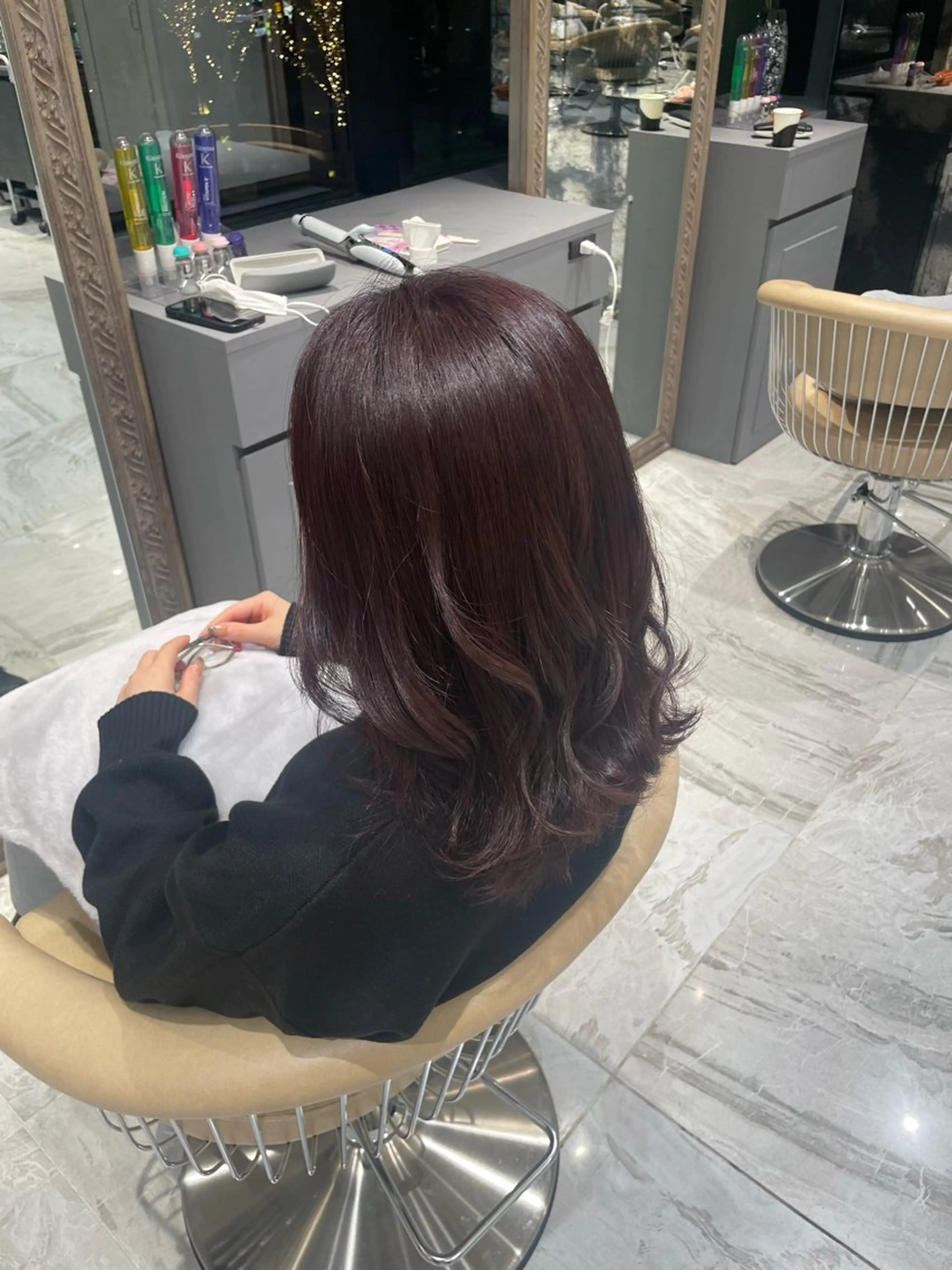 ミディアム 顔周り\エクステ\ 透明感カラー\まりんのヘアスタイル