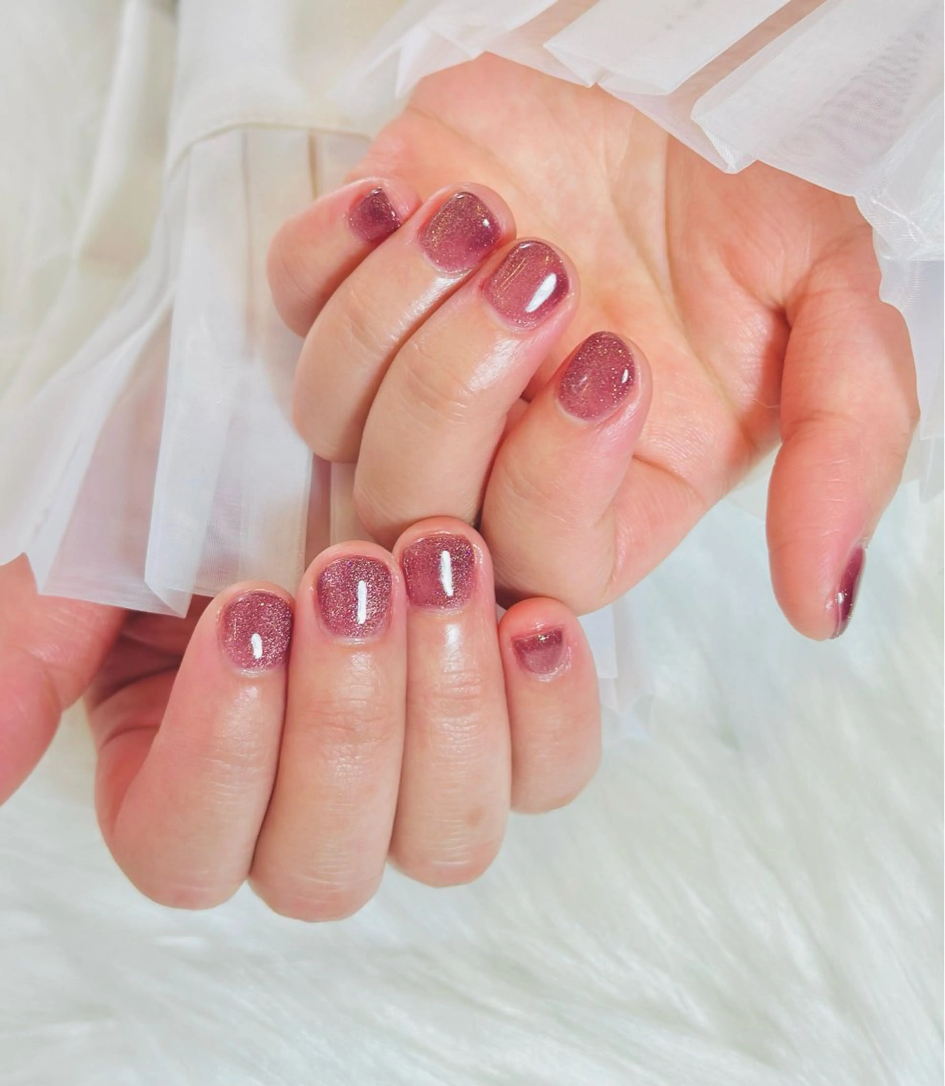 ネイル フラッシュネイル ジェルネイル マグネットネイル ピンク ハンドネイル m_nail所属・O Mayaのネイルデザイン