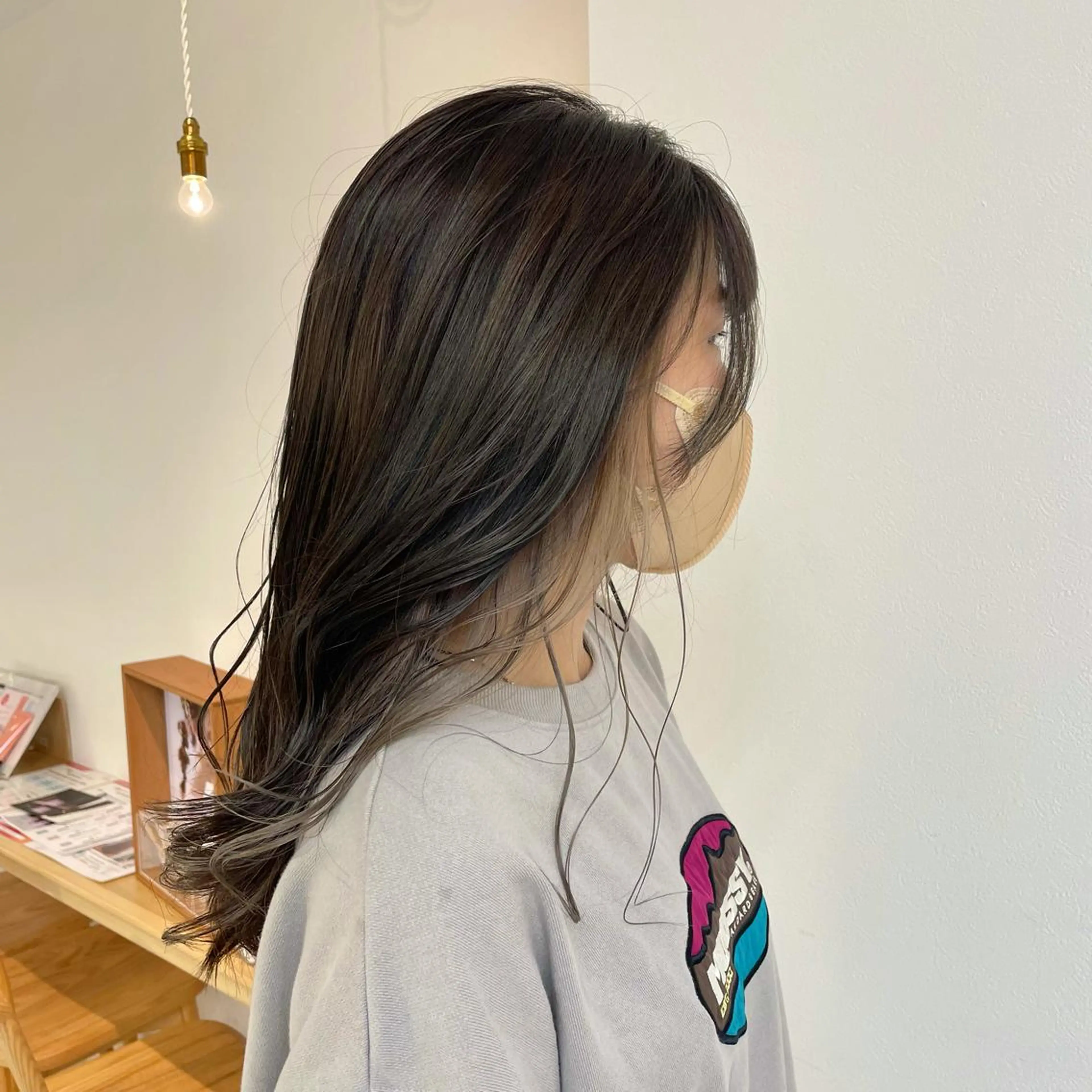 ロング カラー ベージュカラー ホワイトベージュ ヘアカラー 福田千尋/インナー カラー/縮毛矯正のヘアスタイル