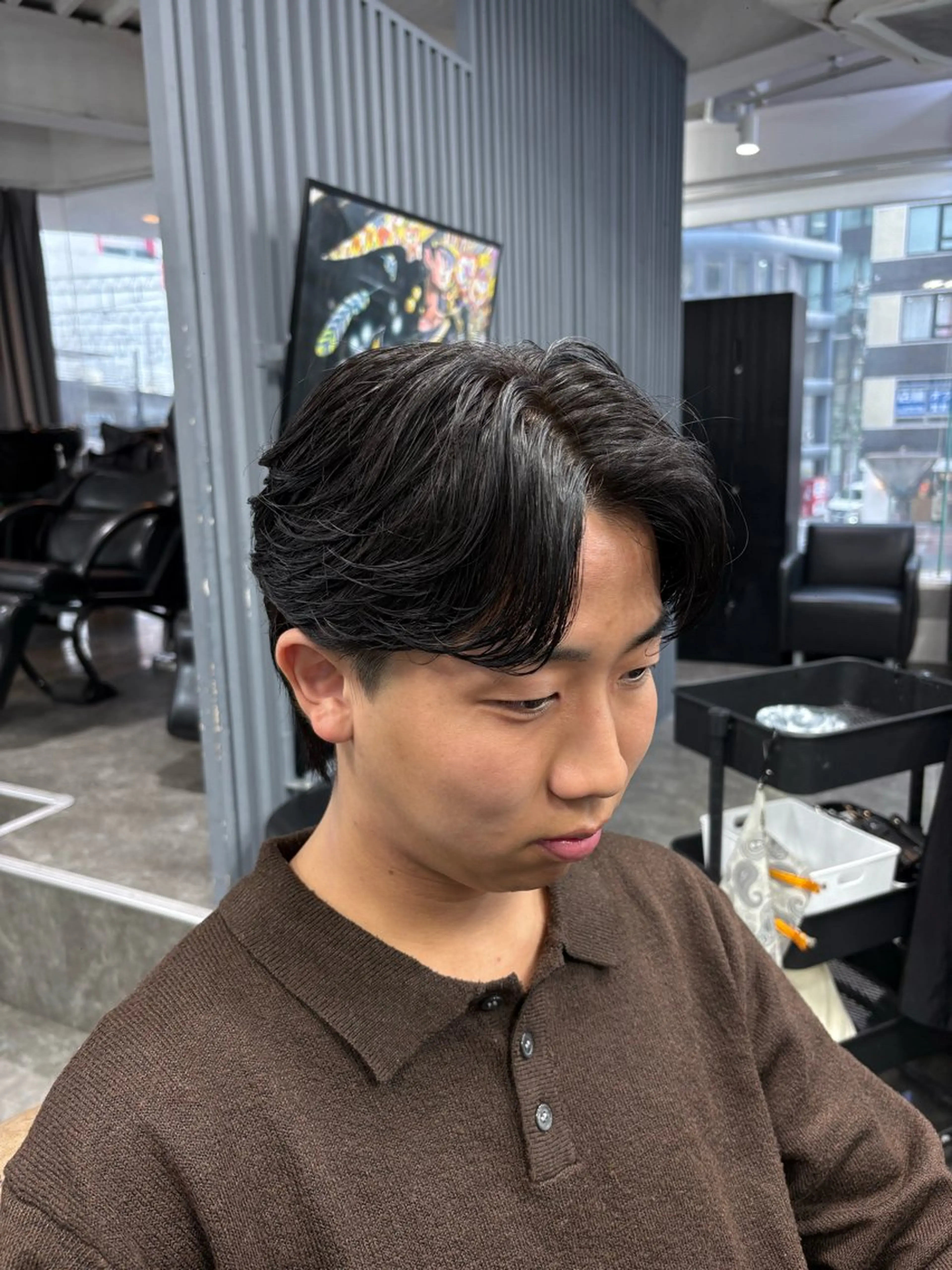 パーマ メンズ カット パーマ ニュアンス/シャドウ /韓国系/梅田茶屋町のヘアスタイル