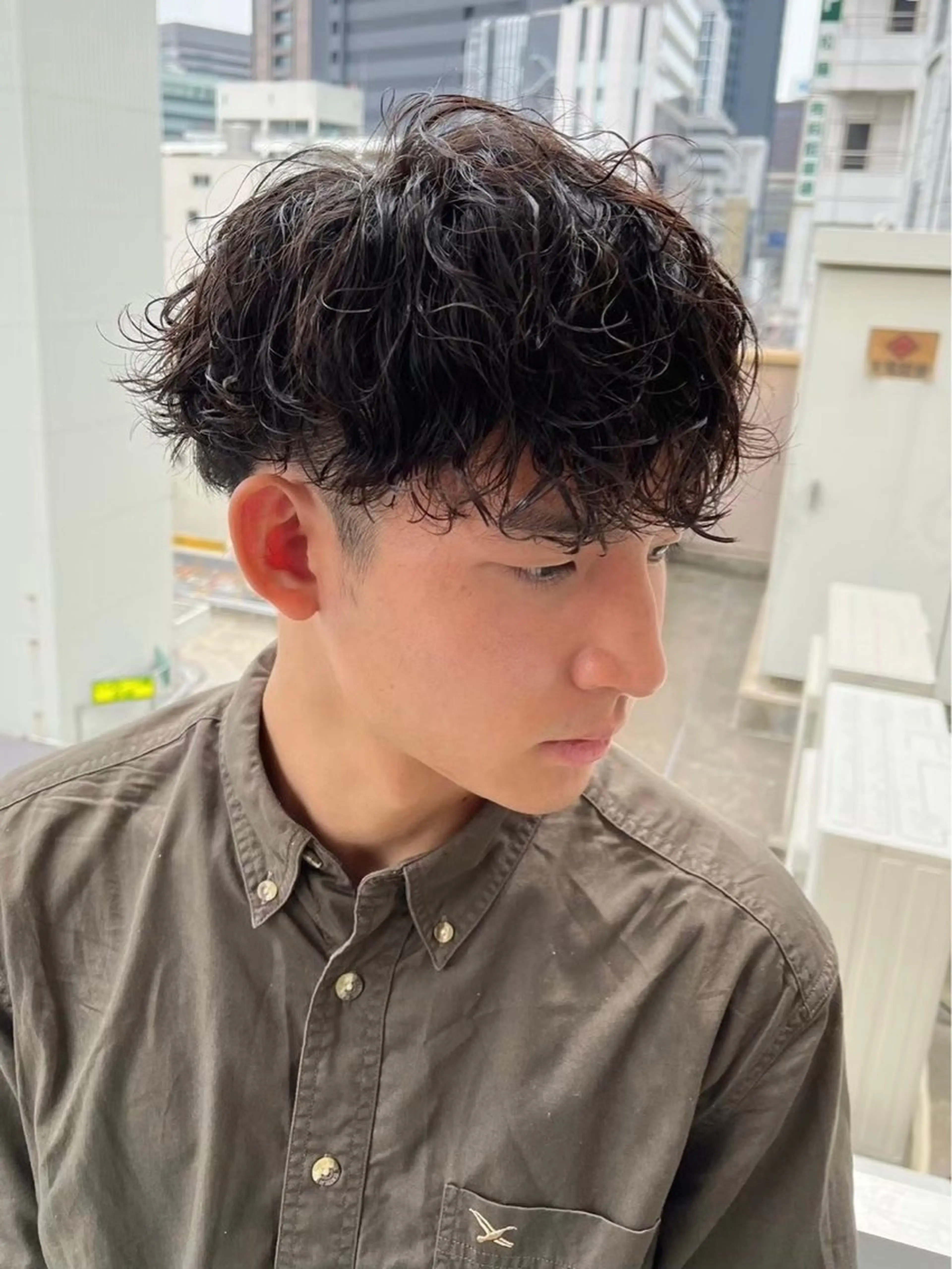パーマ メンズ LUVISM ボブ りきカットモデル募集のヘアスタイル