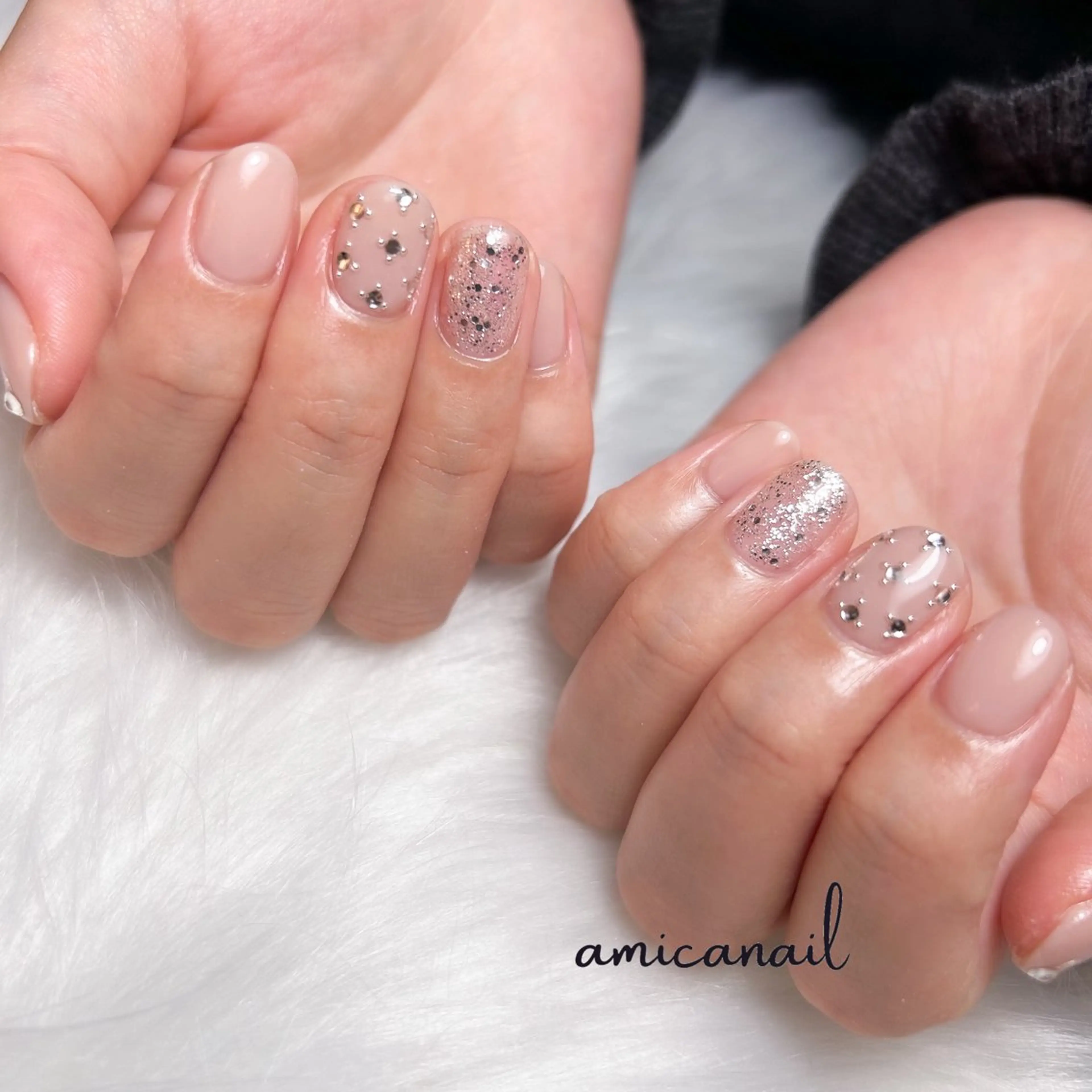 ネイル キラキラネイル ピンク _amica nail_のネイルデザイン