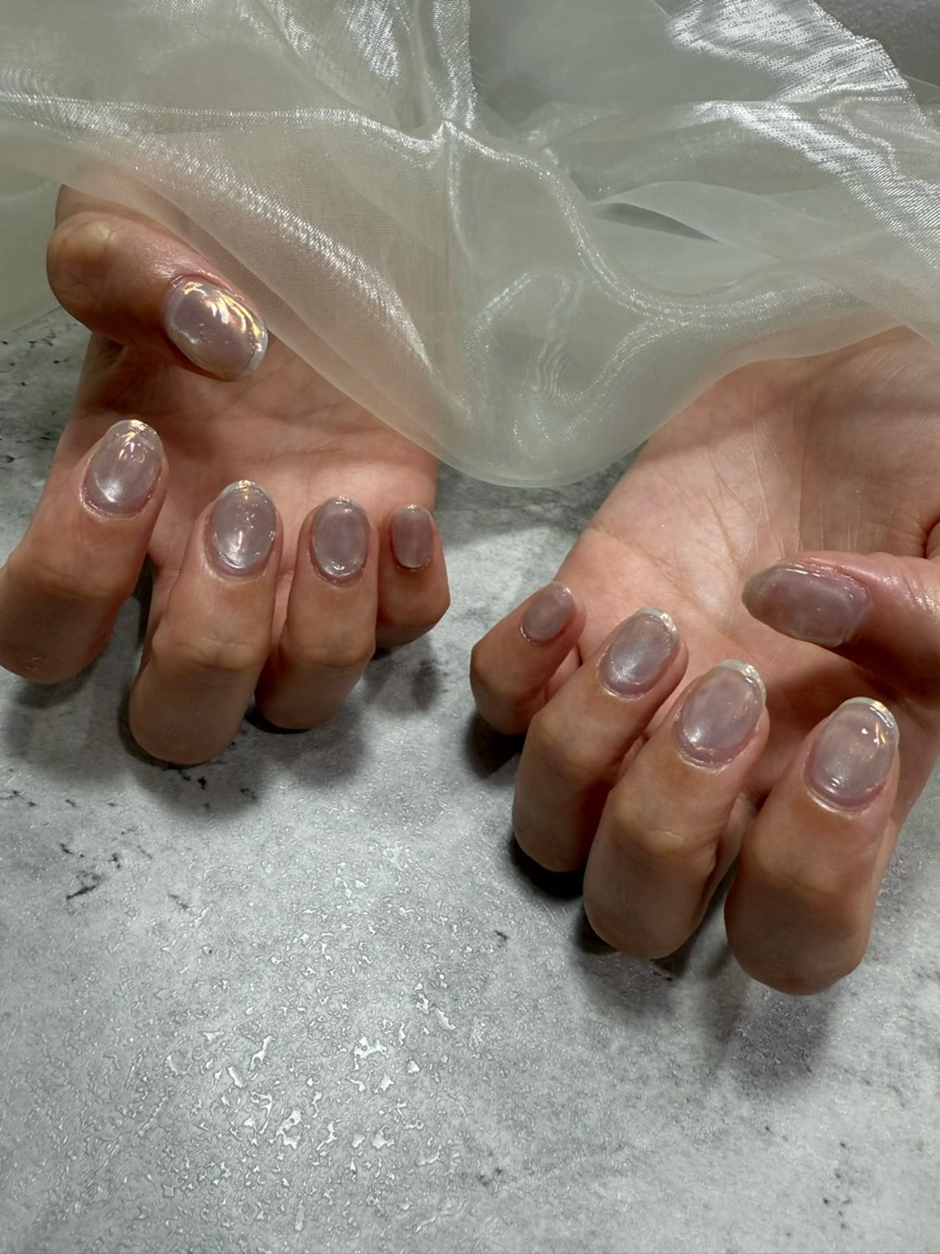 ネイル キラキラネイル 韓国ネイル ミラーネイル オフィスネイル 赤色 ハンドネイル Reillynail みさきのネイルデザイン