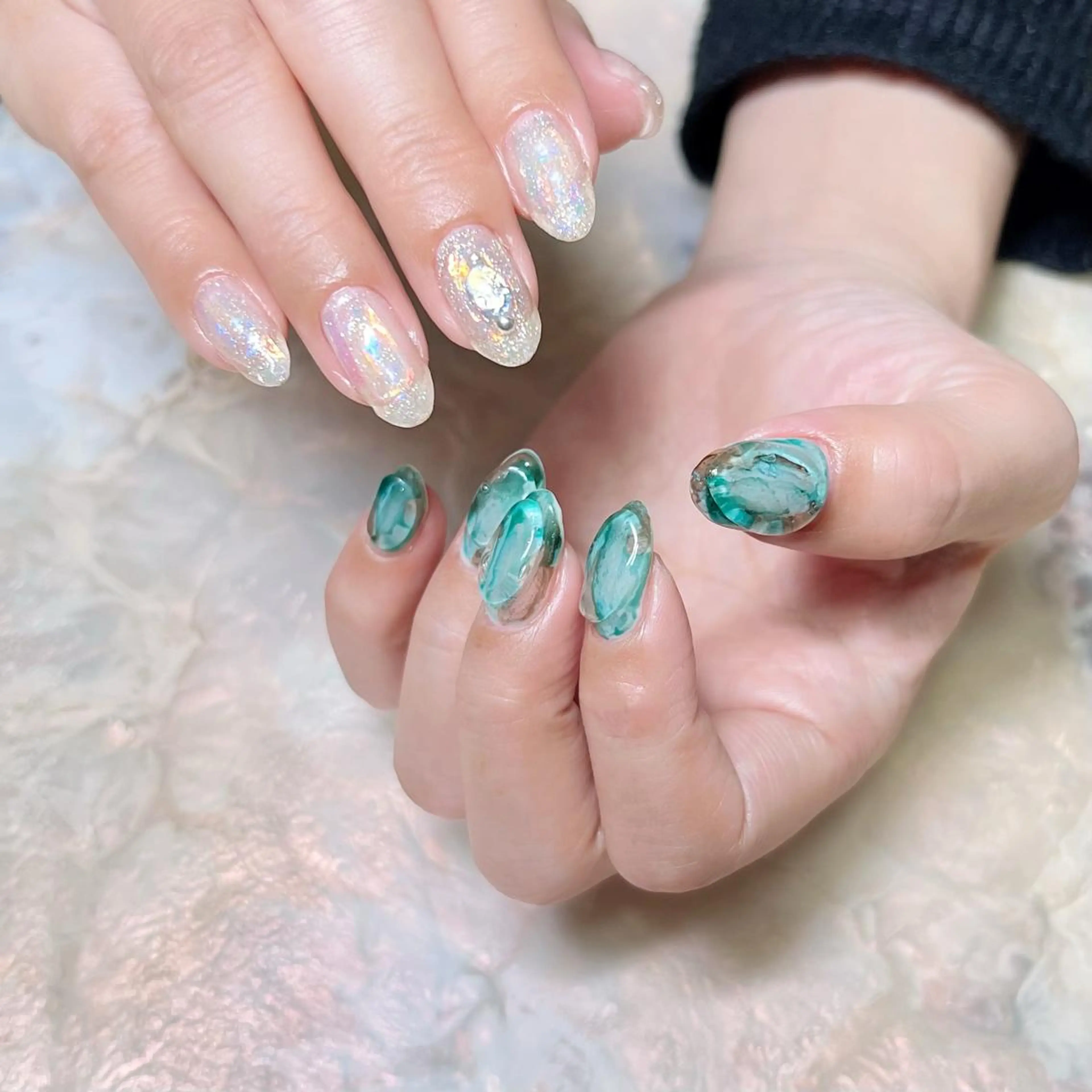 ネイル マグネットネイル ニュアンスネイル ショートネイル gemickle nailのネイルデザイン