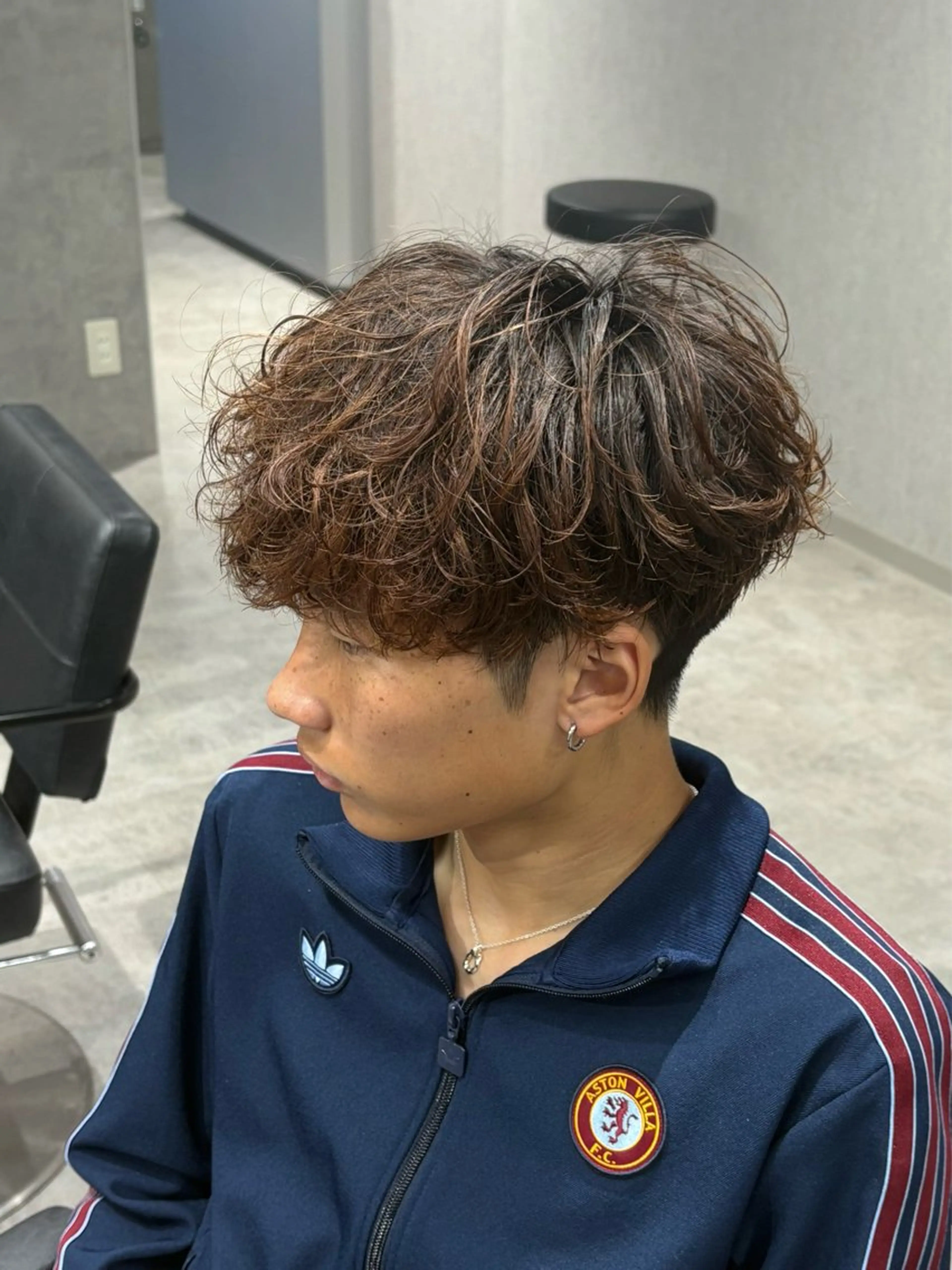 ショート パーマ メンズ カット パーマ 【シャドウパーマ センターパート】義心のヘアスタイル