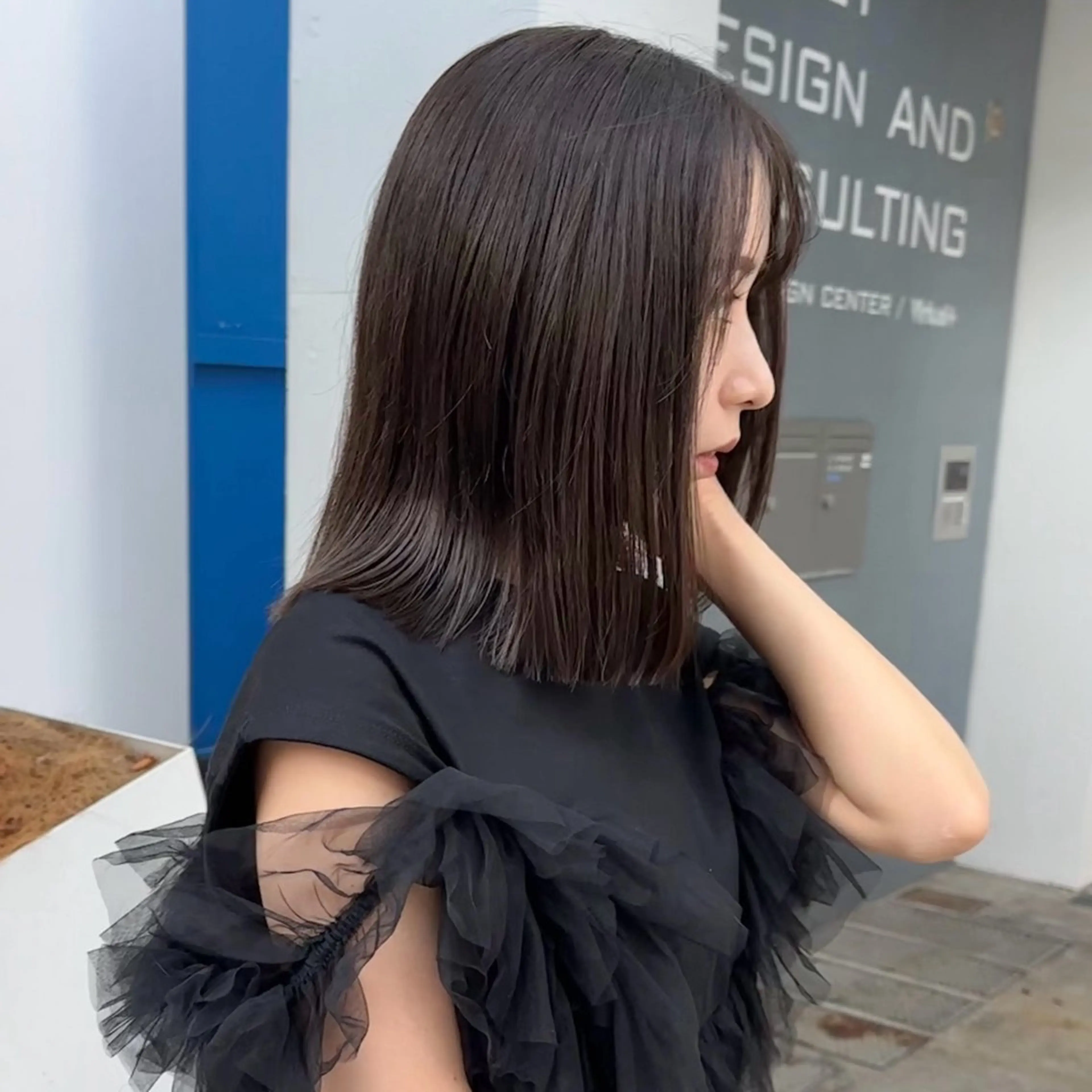 ミディアム カラー 艶カラー×似合わせ カットshihomiのヘアスタイル