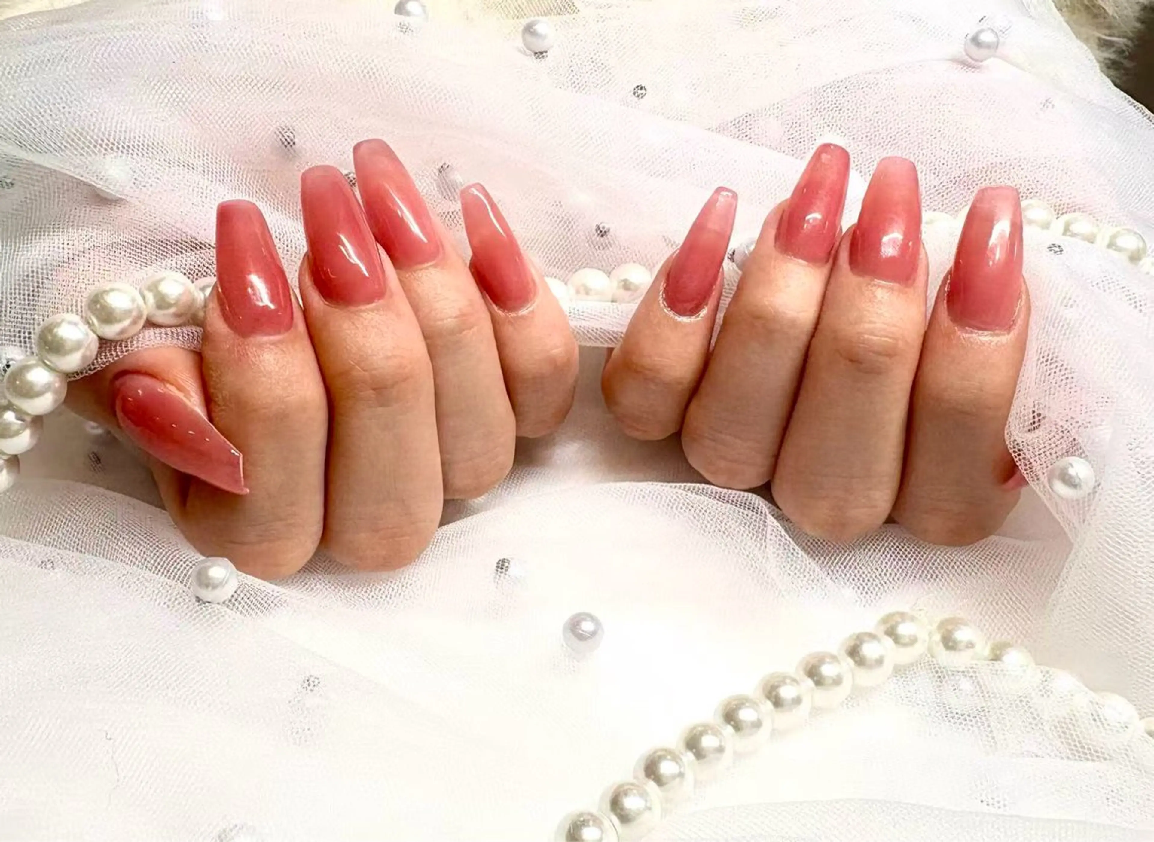 ネイル ジェルネイル ワンカラーネイル パラジェル ワンホンネイル dandelion nail所属・ウィ べイサンのネイルデザイン