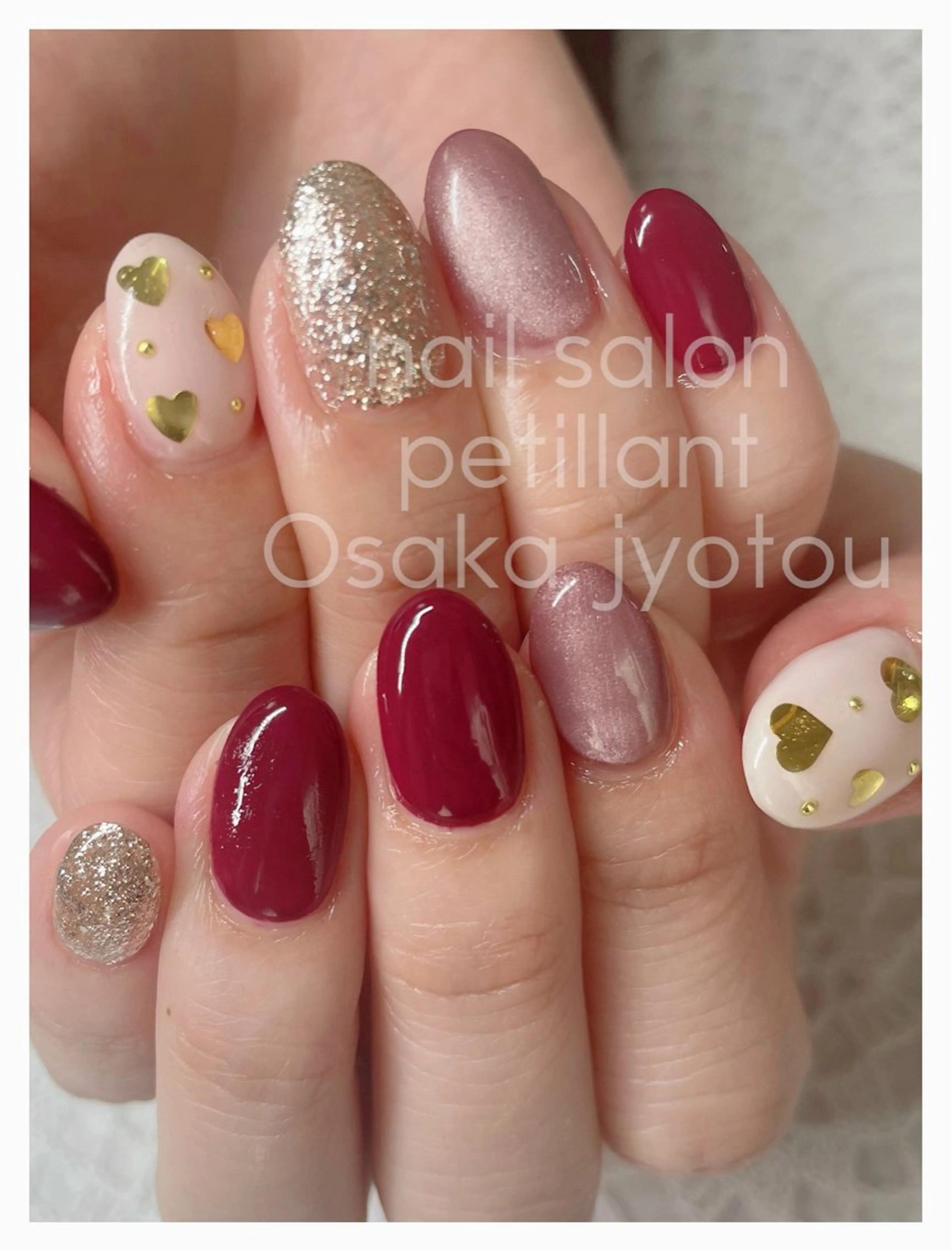 ネイル アートネイル シンプルネイル バレンタイン nail salon petillantのネイルデザイン