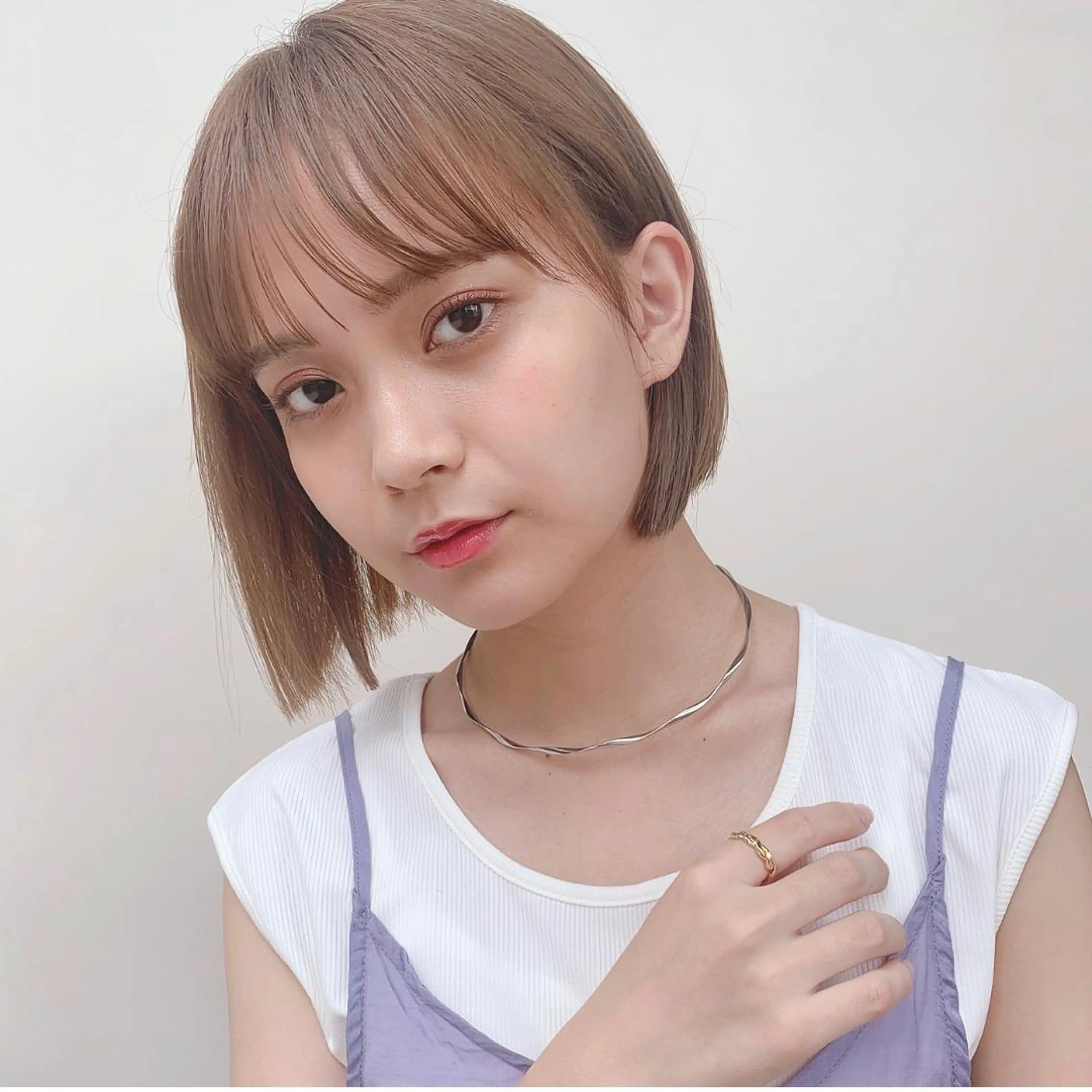 ショート カラー 切りっぱなしボブ ベージュカラー ボブ 🌱小顔ヘア/ボブ ミディアム/双葉🌱のヘアスタイル