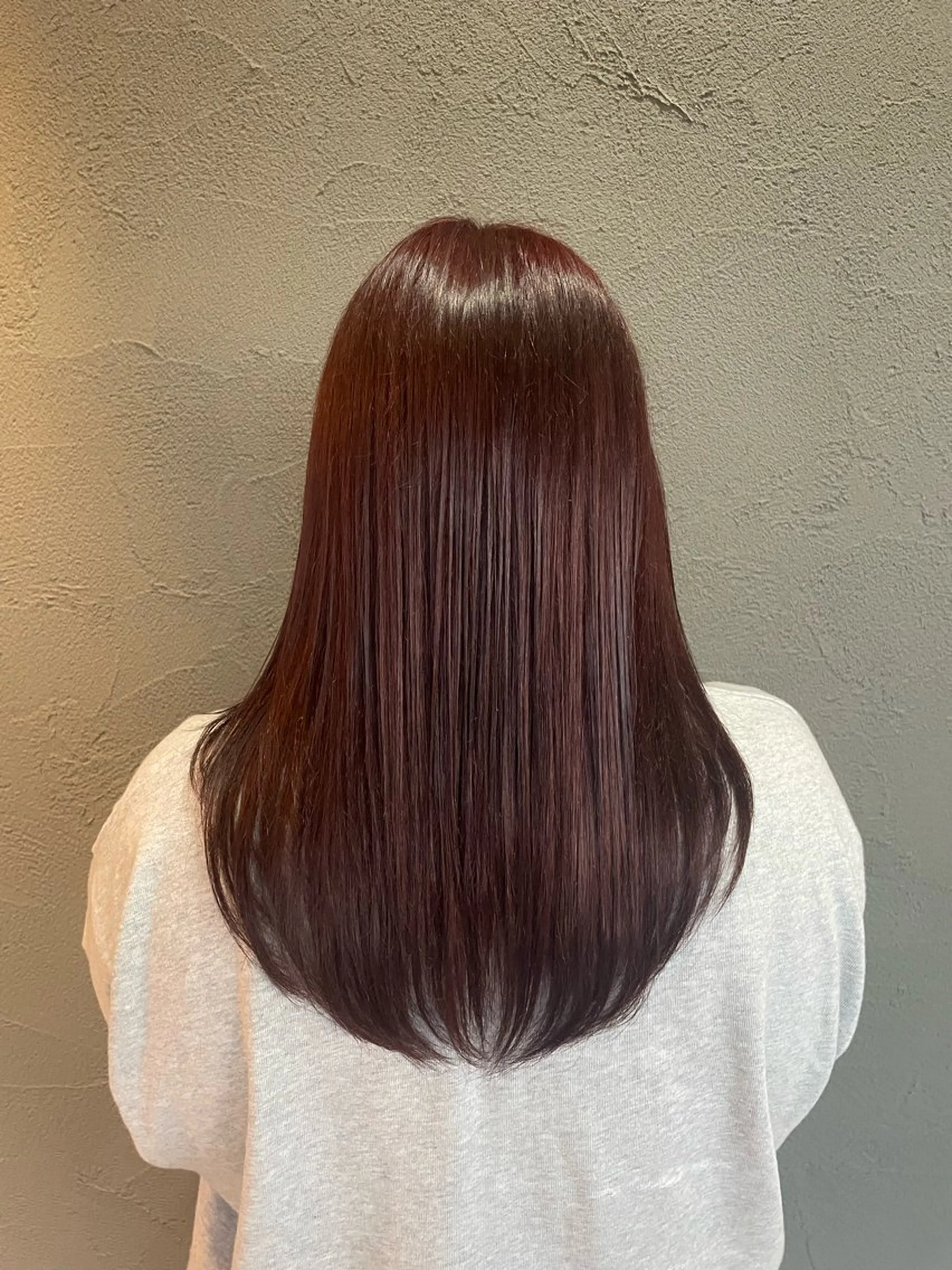 ロング カラー ブラウンカラー レッドカラー レッドブラウン ひだか しえのヘアスタイル