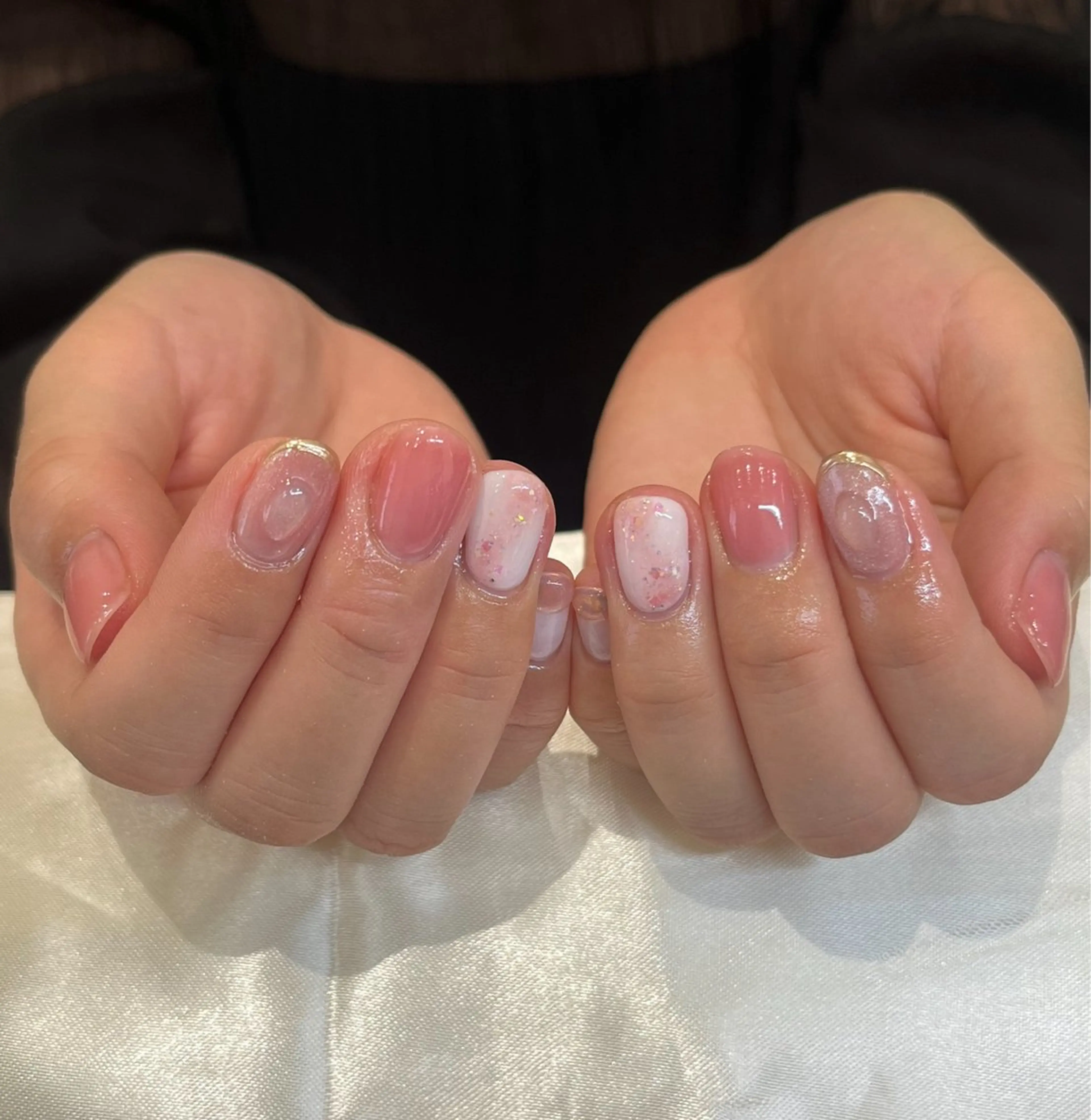 ネイル ニュアンスネイル ピンク 🎀Earth chihiro🤍のネイルデザイン