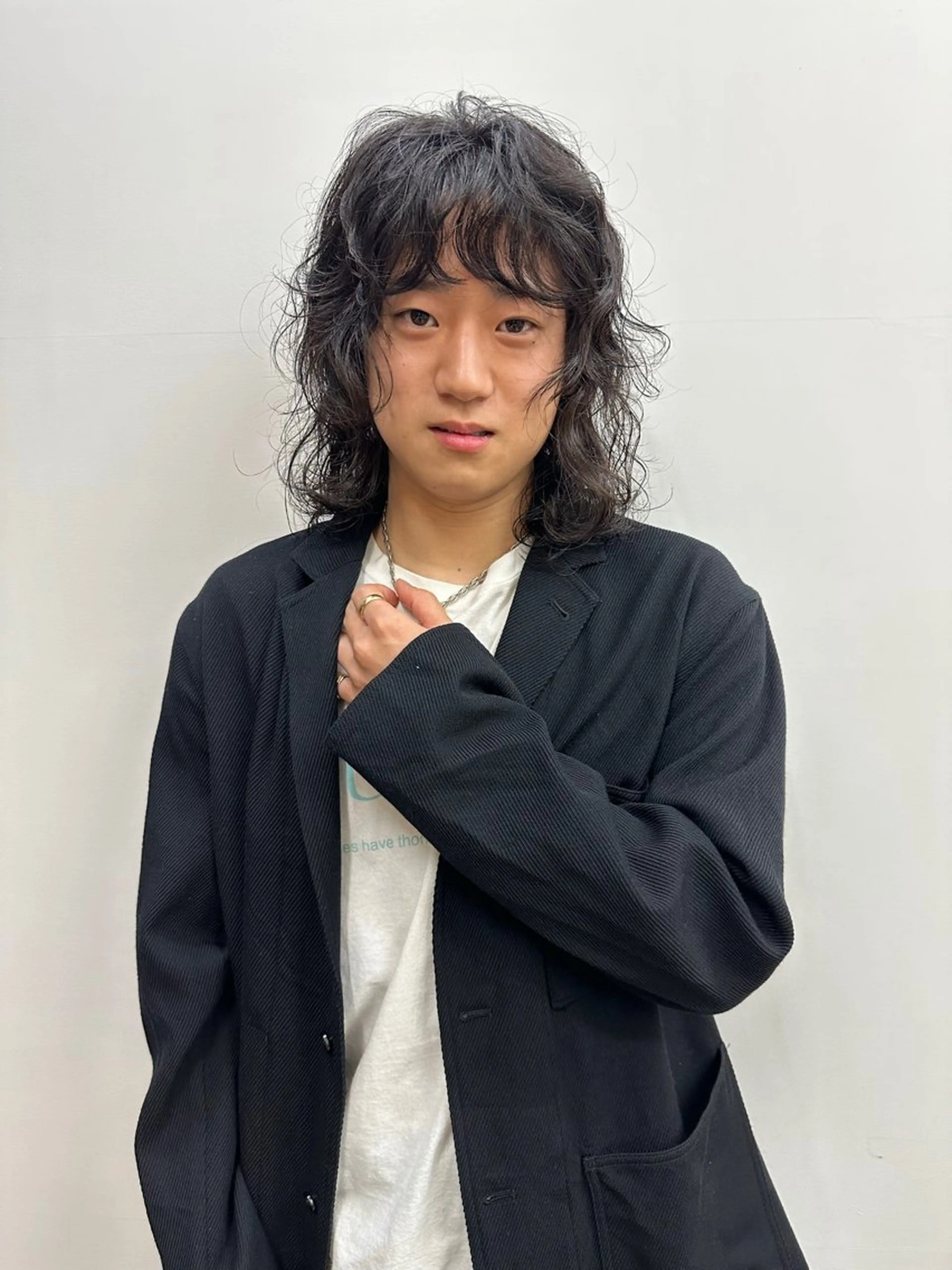 ミディアム パーマ ミディアムパーマ 似合わせカット ケアパーマ喜来雅由のヘアスタイル