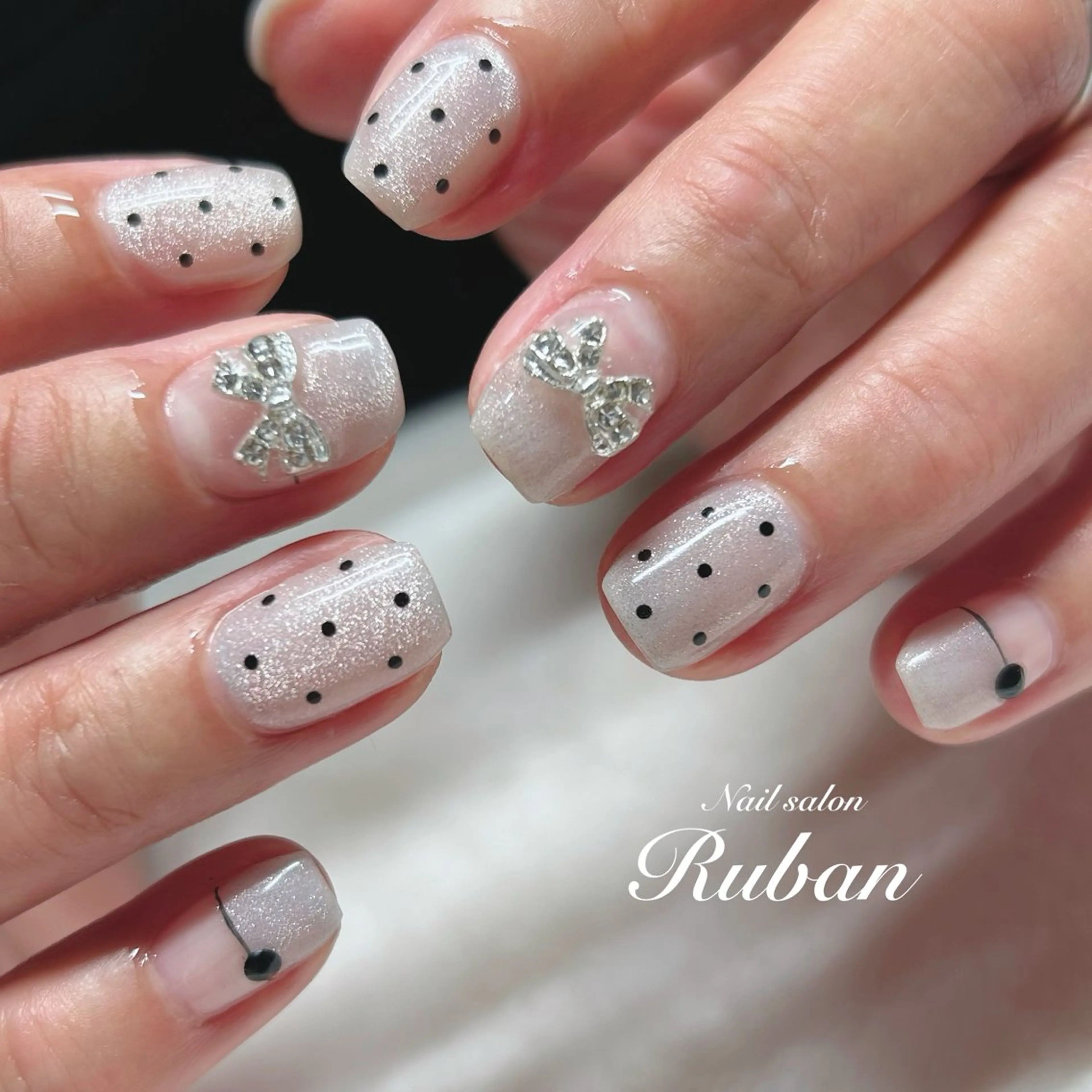 ネイル ドット マグネットネイル リボン Nail salon Rubanのネイルデザイン