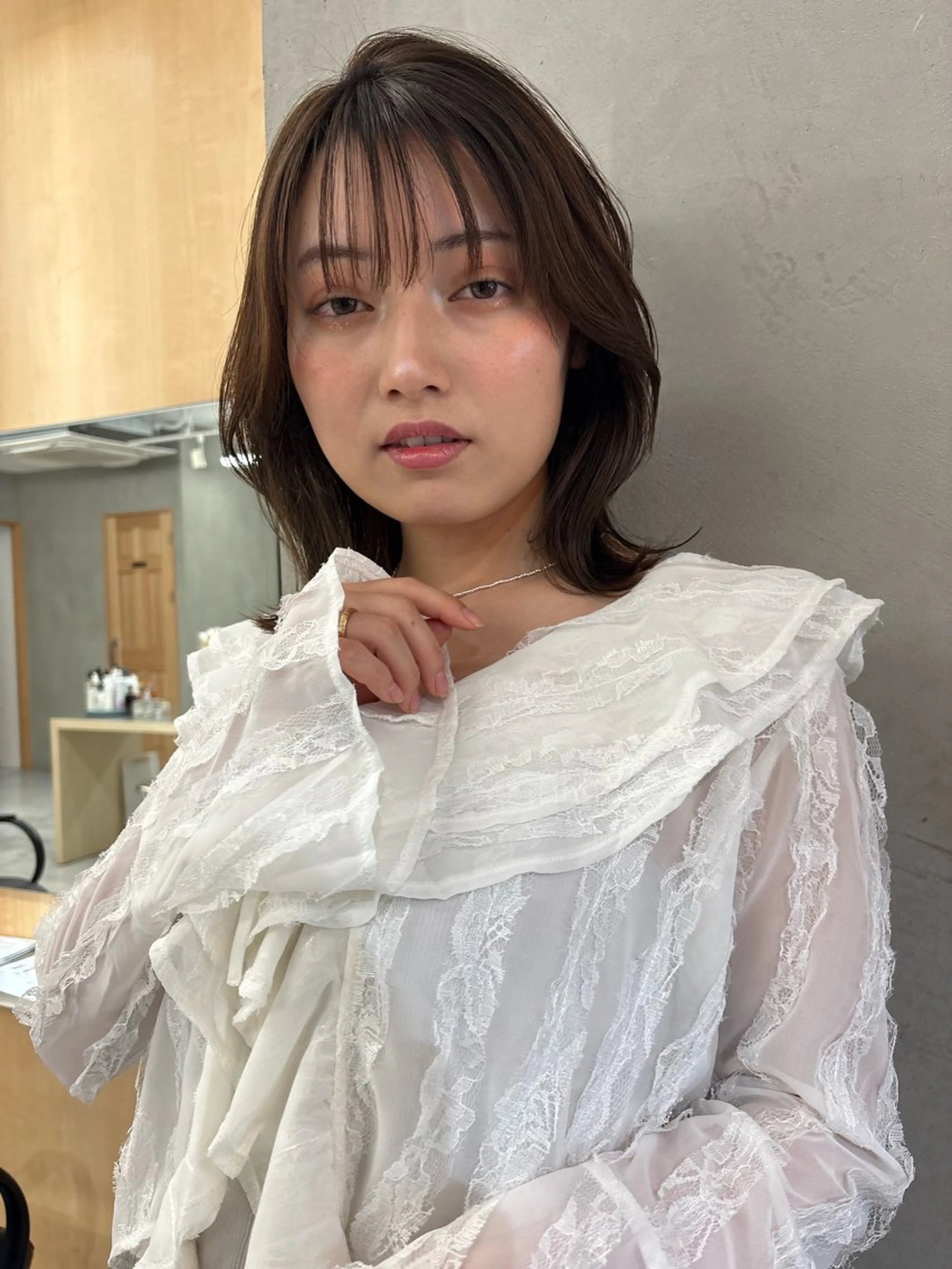 ショート 曲がる縮毛矯正 バレイヤージュ森田のヘアスタイル