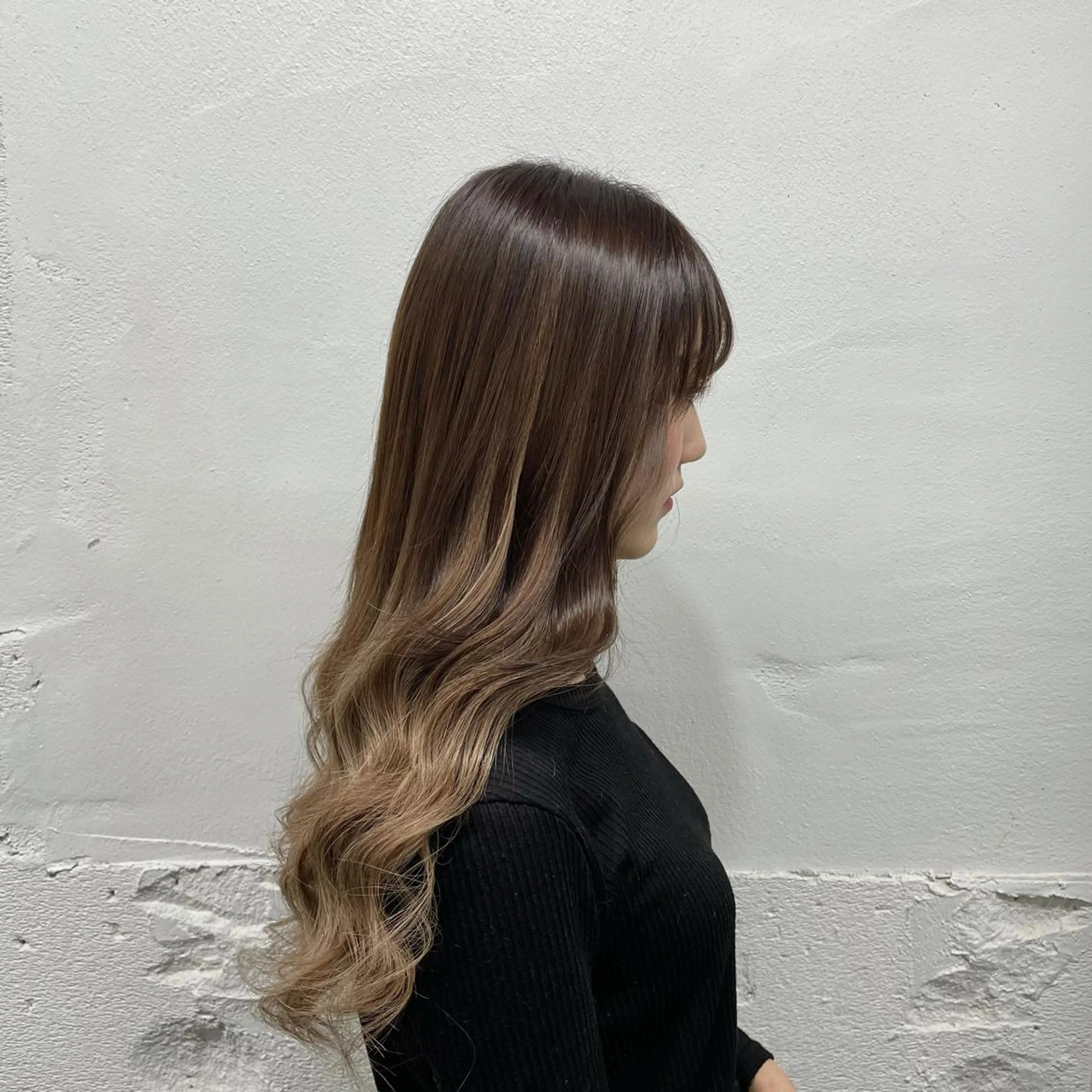 ロング カラー シールエクステ バレイヤージュ ミストバング ダブルカラー  フェイスフレーミング ヘアカラー エクステ 🧡艶髪ちゅるん髪 🫧🧡YUKI❄️のヘアスタイル