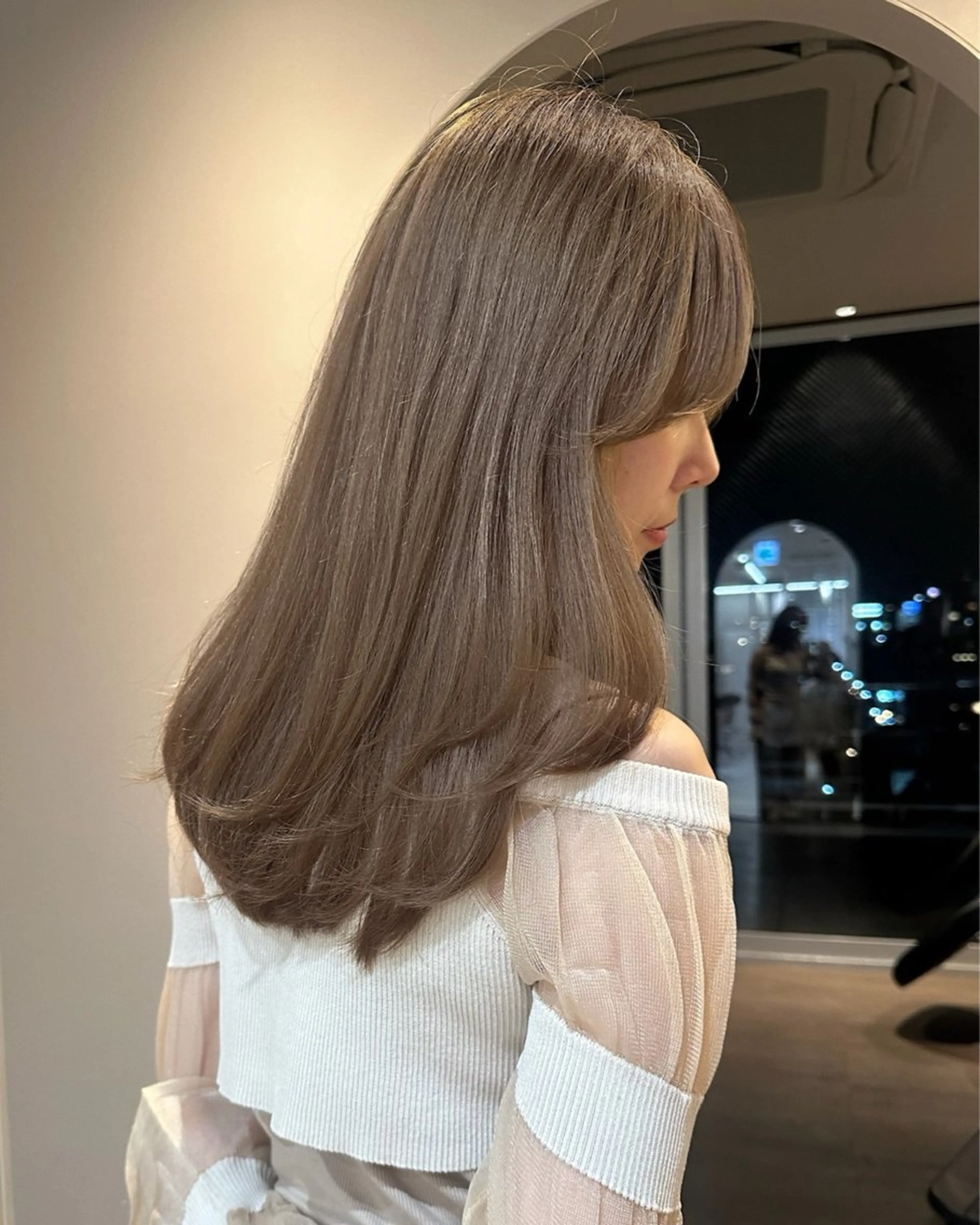 ミディアム カラー MIYU透明感カラー ブリーチなしWカラーのヘアスタイル