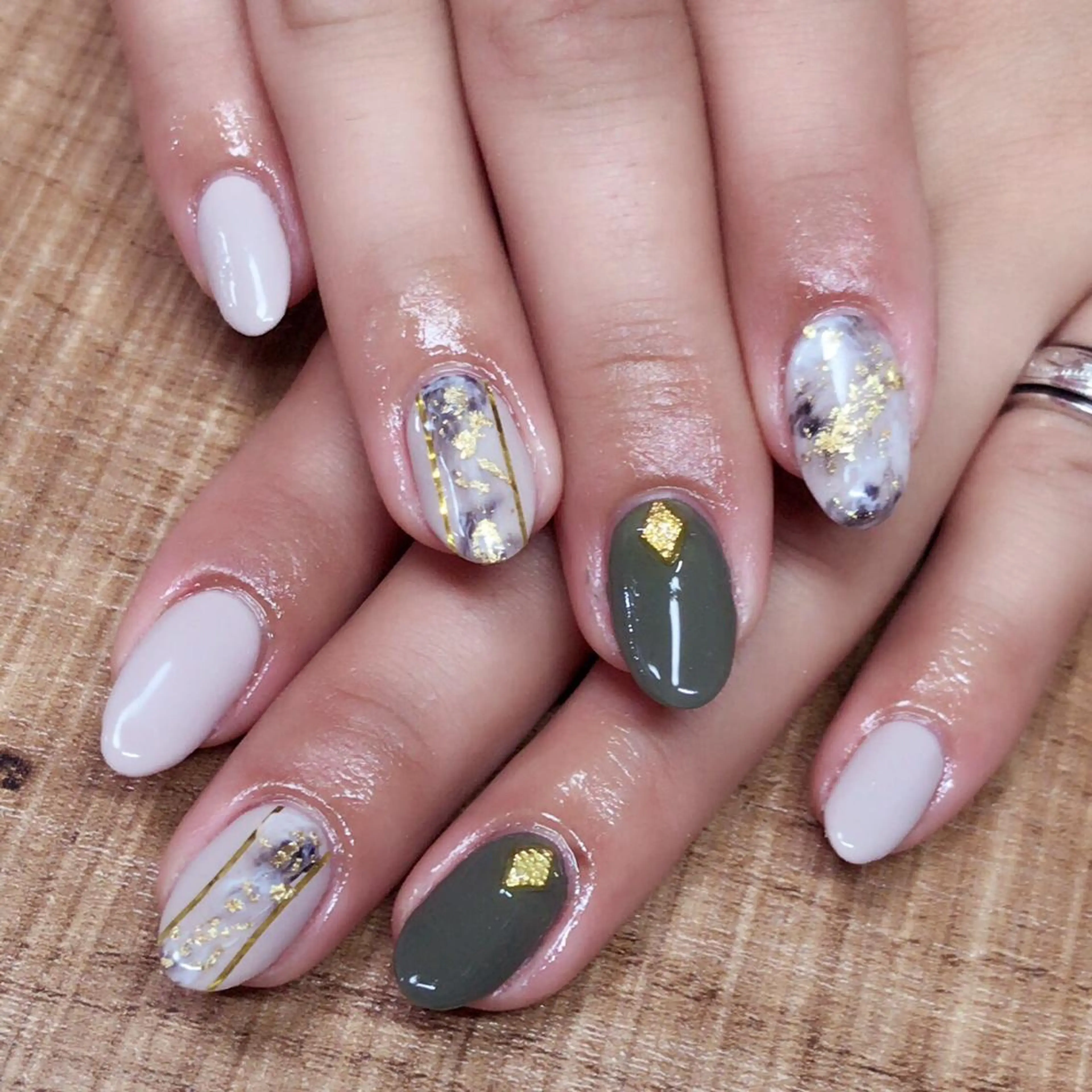 ネイル アートネイル カジュアル 大理石ネイル(マーブル) 安藤 Charlotteのネイルデザイン