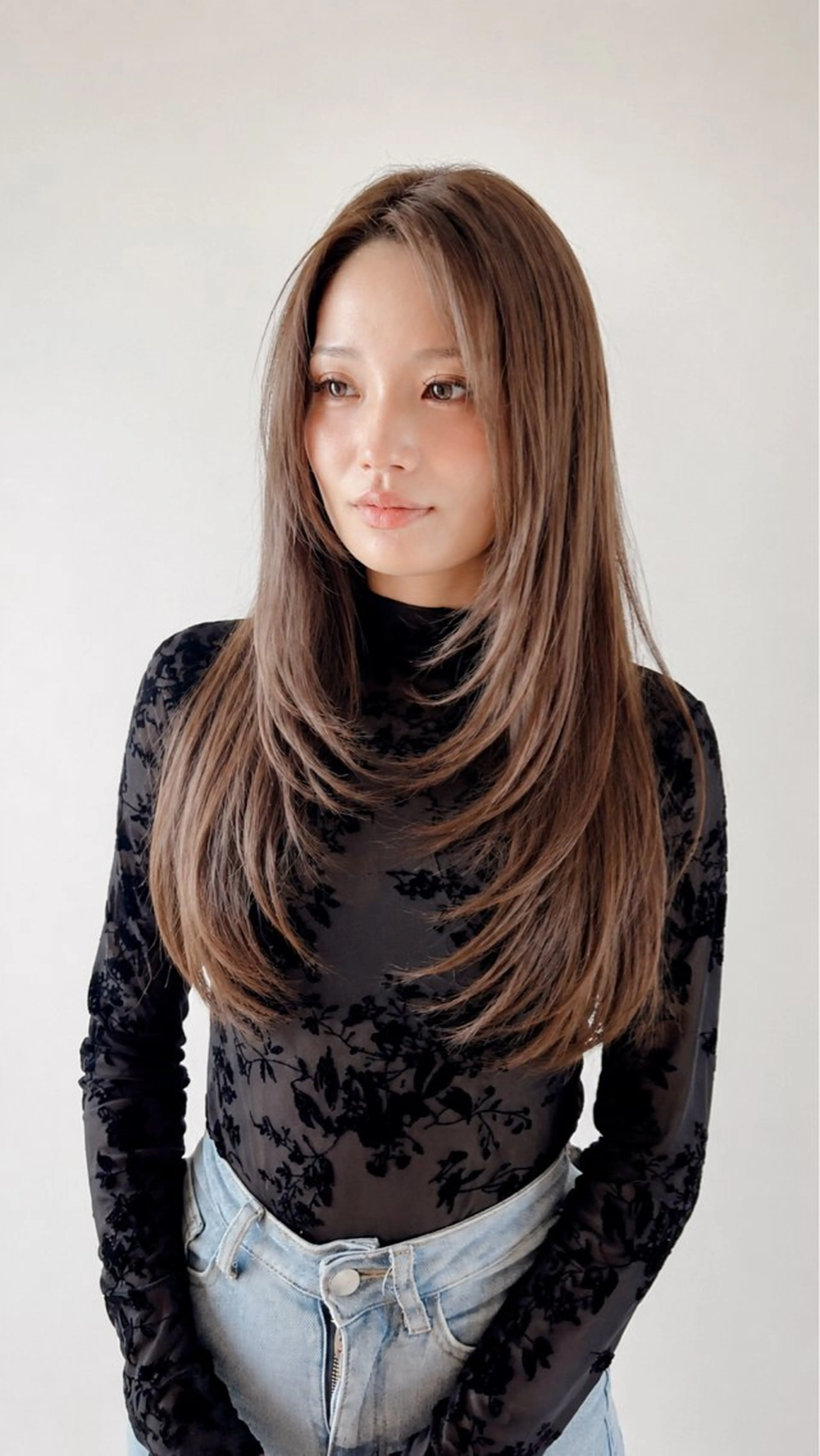 カラー ベージュカラー 透明感カラー グレージュ 末廣 結音のヘアスタイル