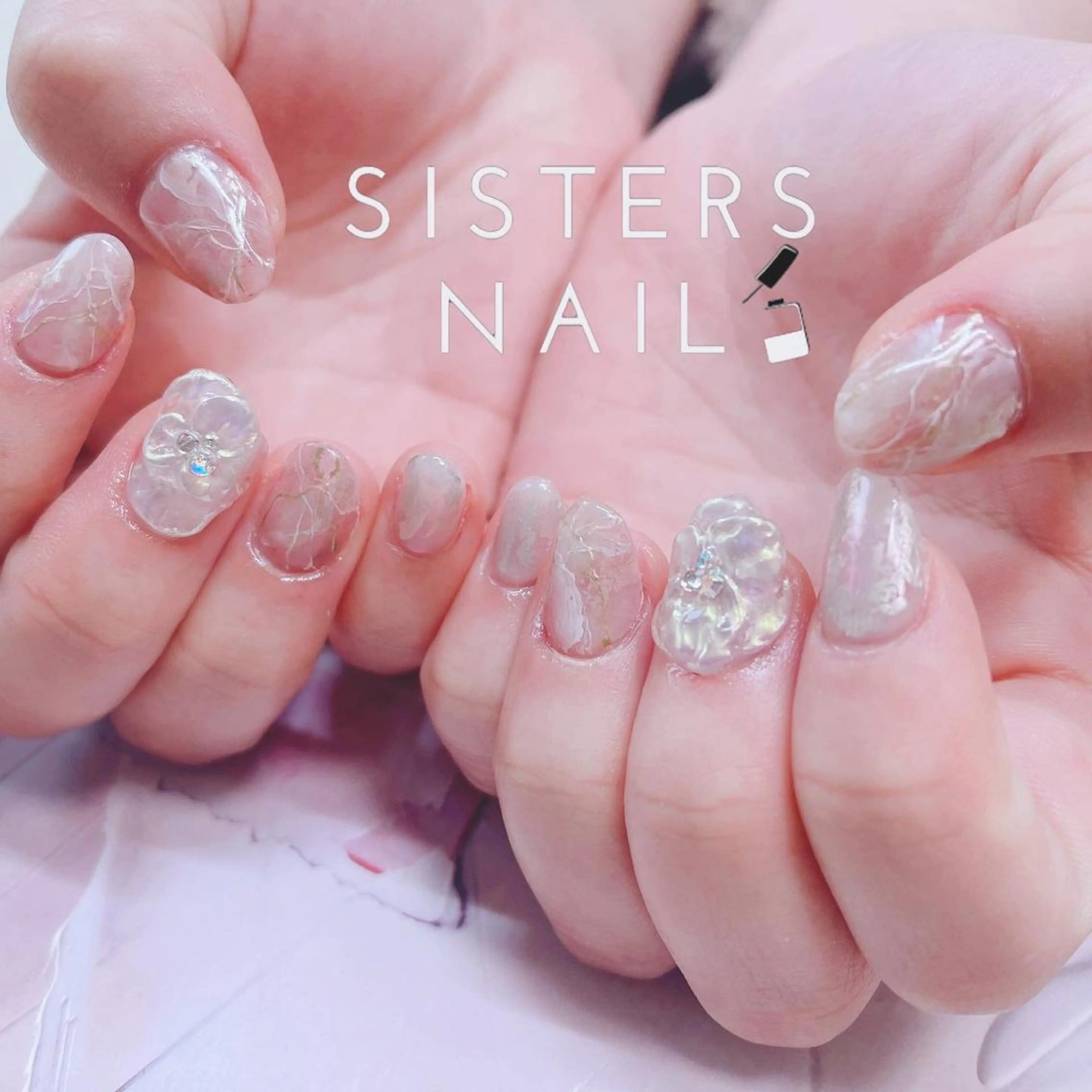 ネイル アートネイル オーロラネイル フラワーネイル キラキラネイル オフィスネイル ハンドネイル ハンドケア sisters nail.fのネイルデザイン