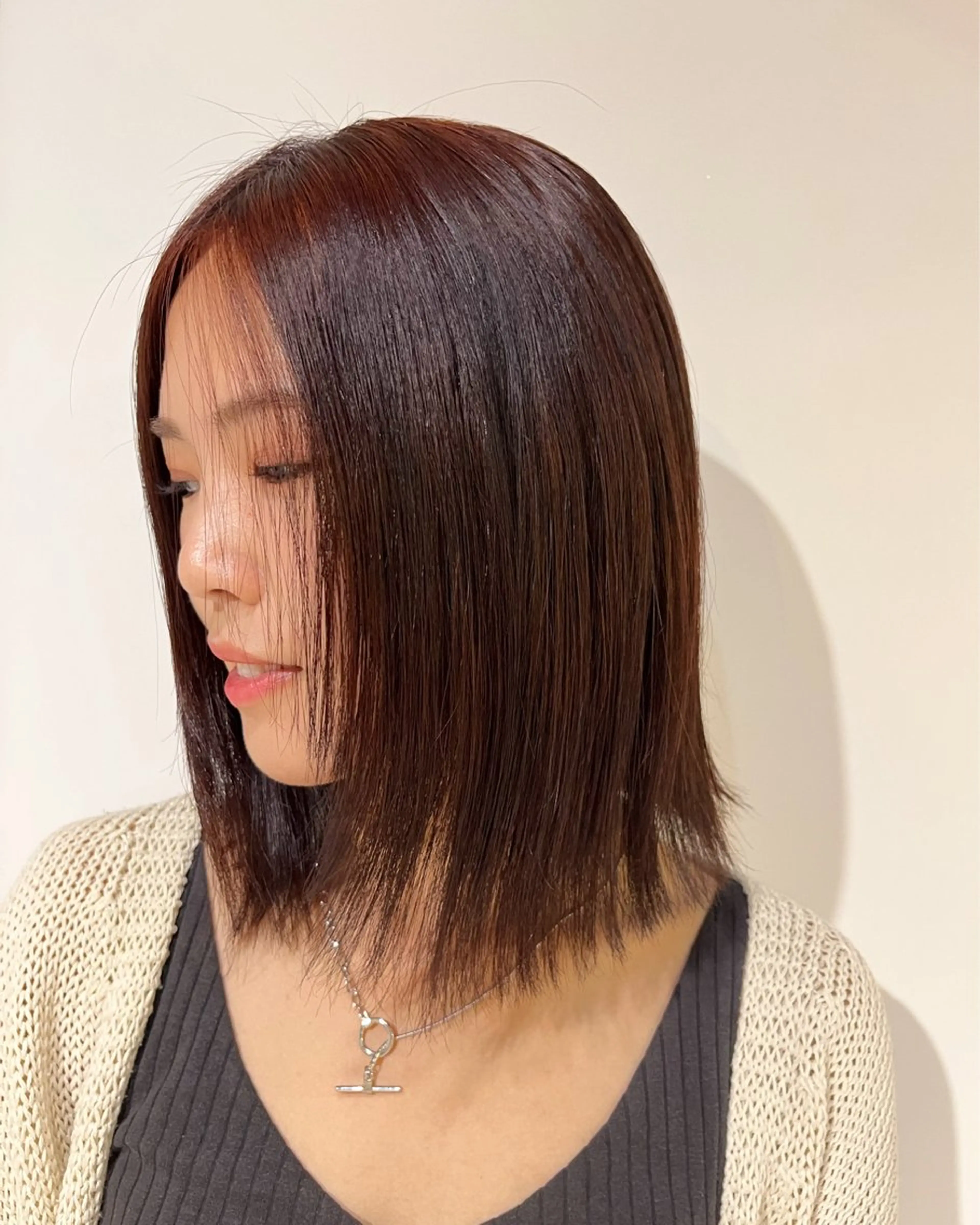 ミディアム カラー カット ヘアカラー 金沢市/美容師/ 岡島由希美のマツエク・マツパデザイン