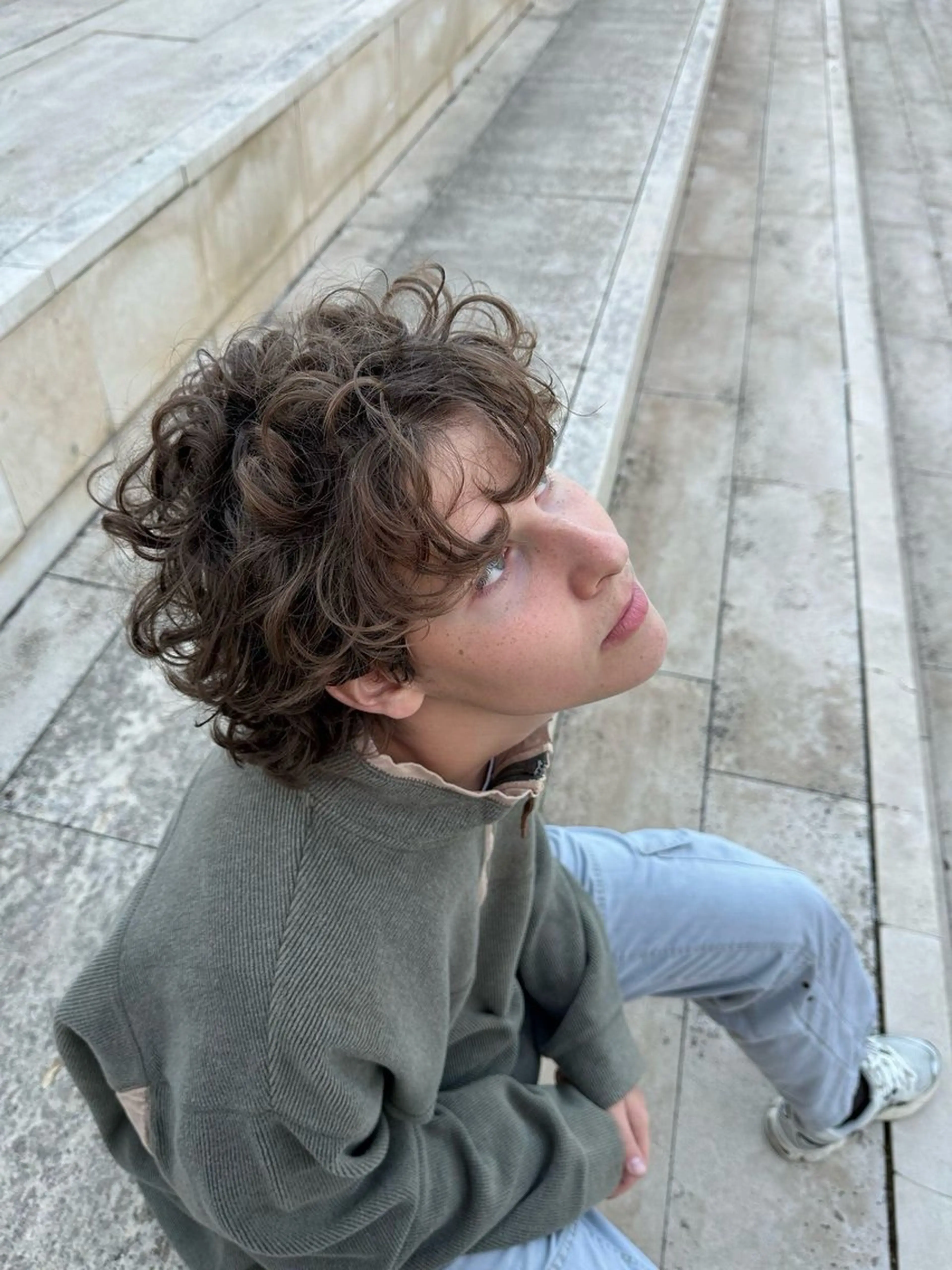 ミディアム パーマ メンズ 高橋 愛依のヘアスタイル