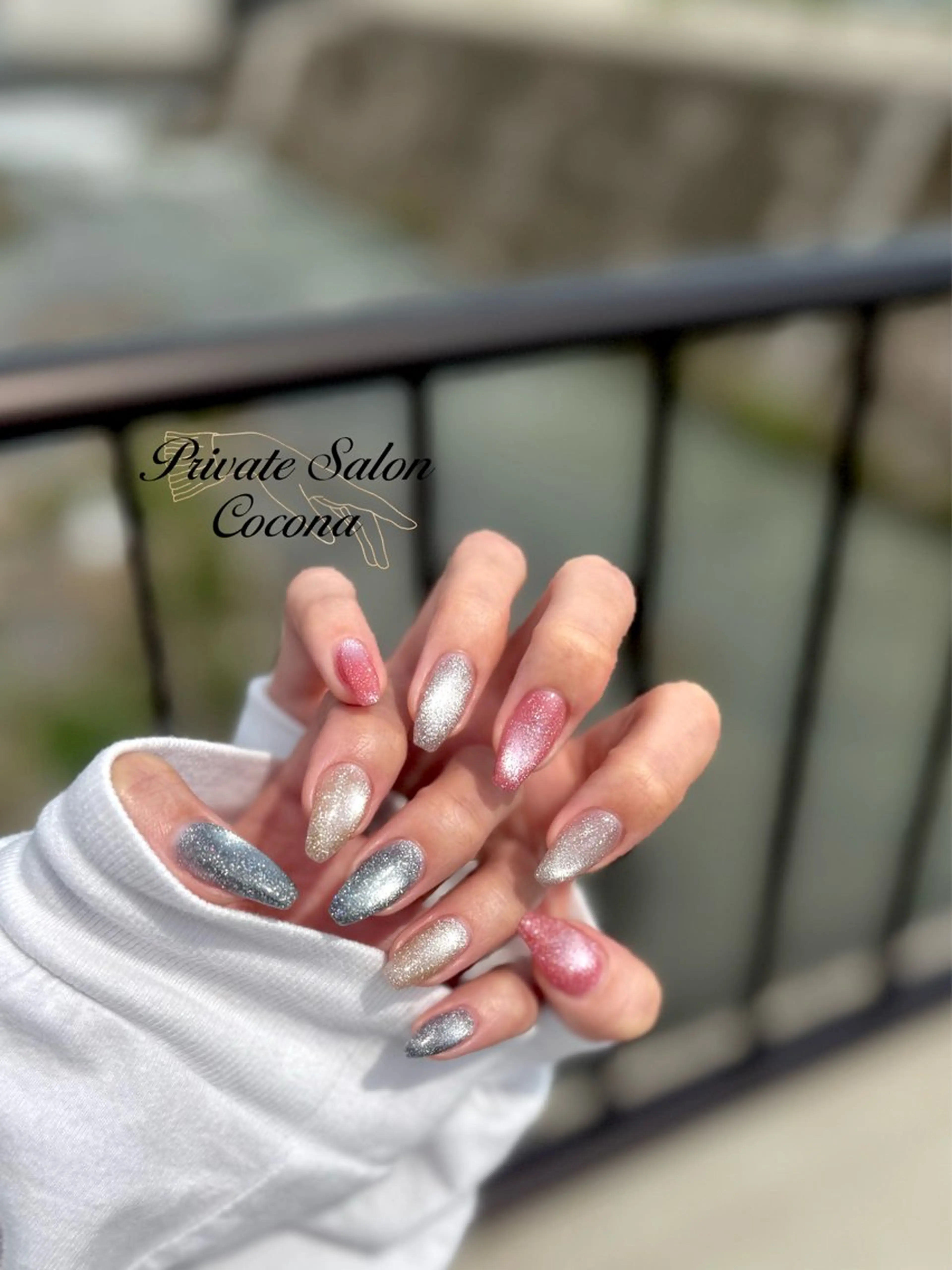 ネイル フラッシュネイル フラッシュマグ マグネットネイル ハンドネイル プライベートサロン nailcoconaのネイルデザイン