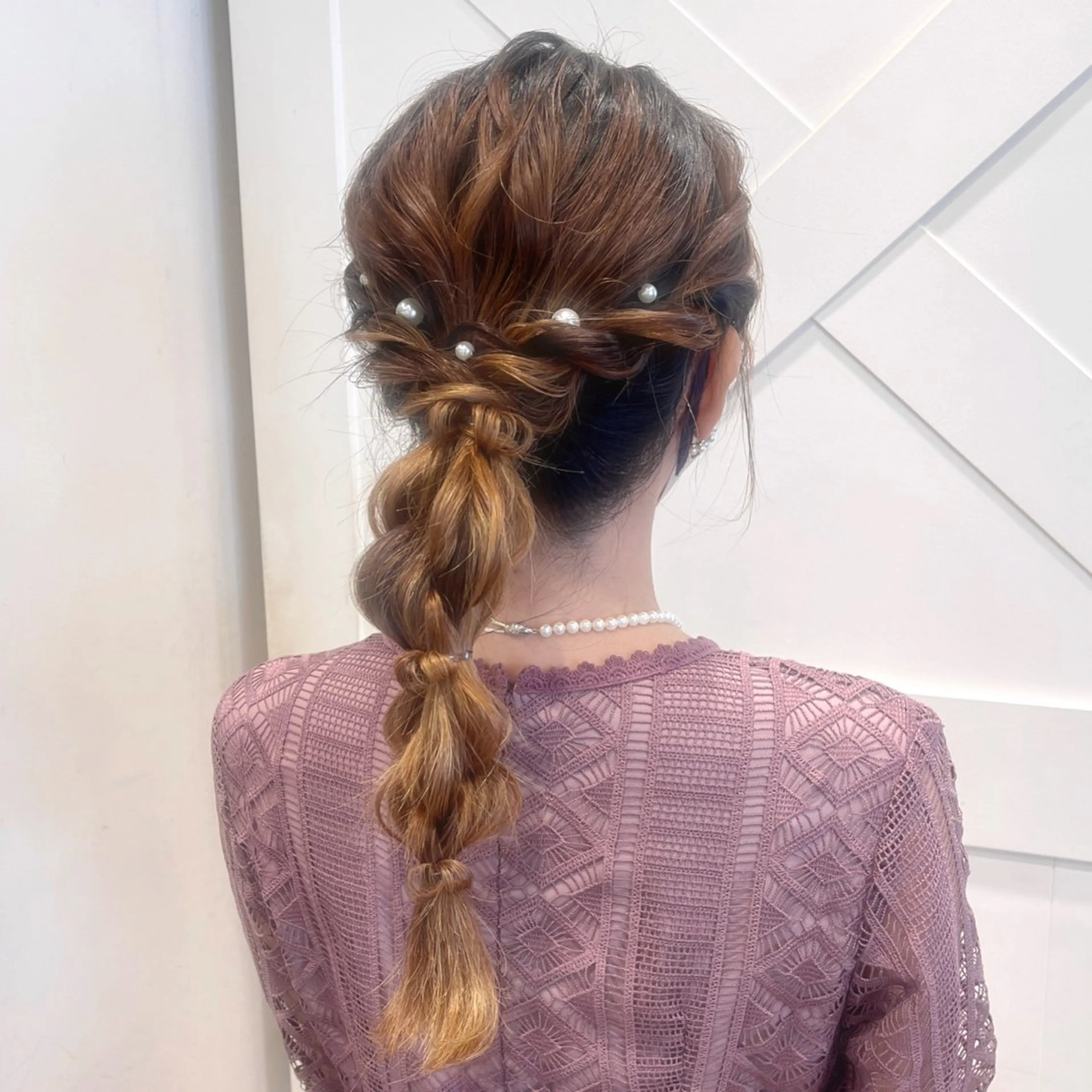 ヘアアレンジ ヘアセット 韓国レイヤー 暖色カラー/さくらのヘアスタイル