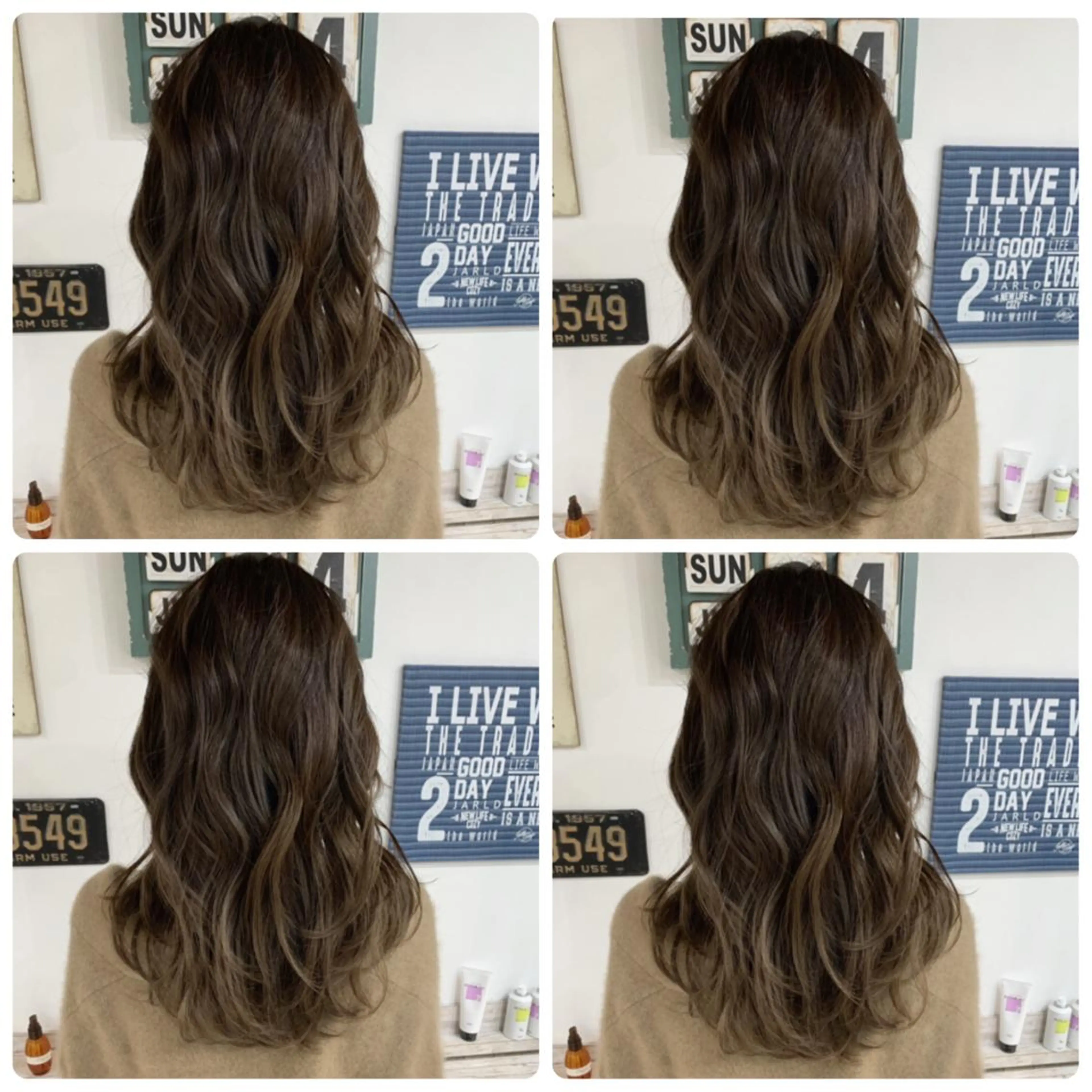 セミロング カラー カット ヘアカラー 京都大人女性ショート 徒歩1分/秋山のヘアスタイル