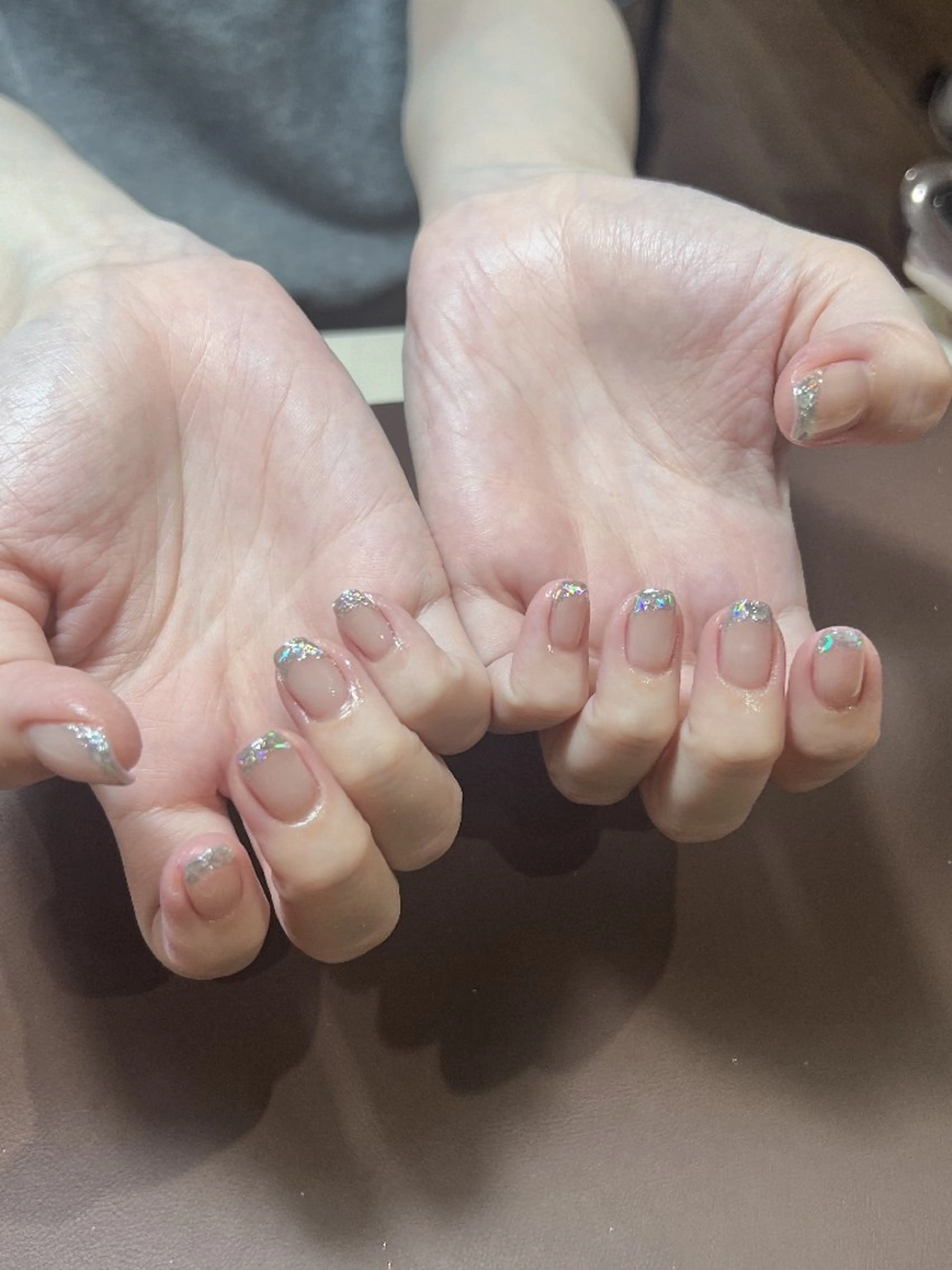 ネイル フットネイル フレンチネイル ジェルネイル ガラスフレンチ 韓国ネイル ハンドネイル ハンドケア MoriseNail 原宿店のネイルデザイン