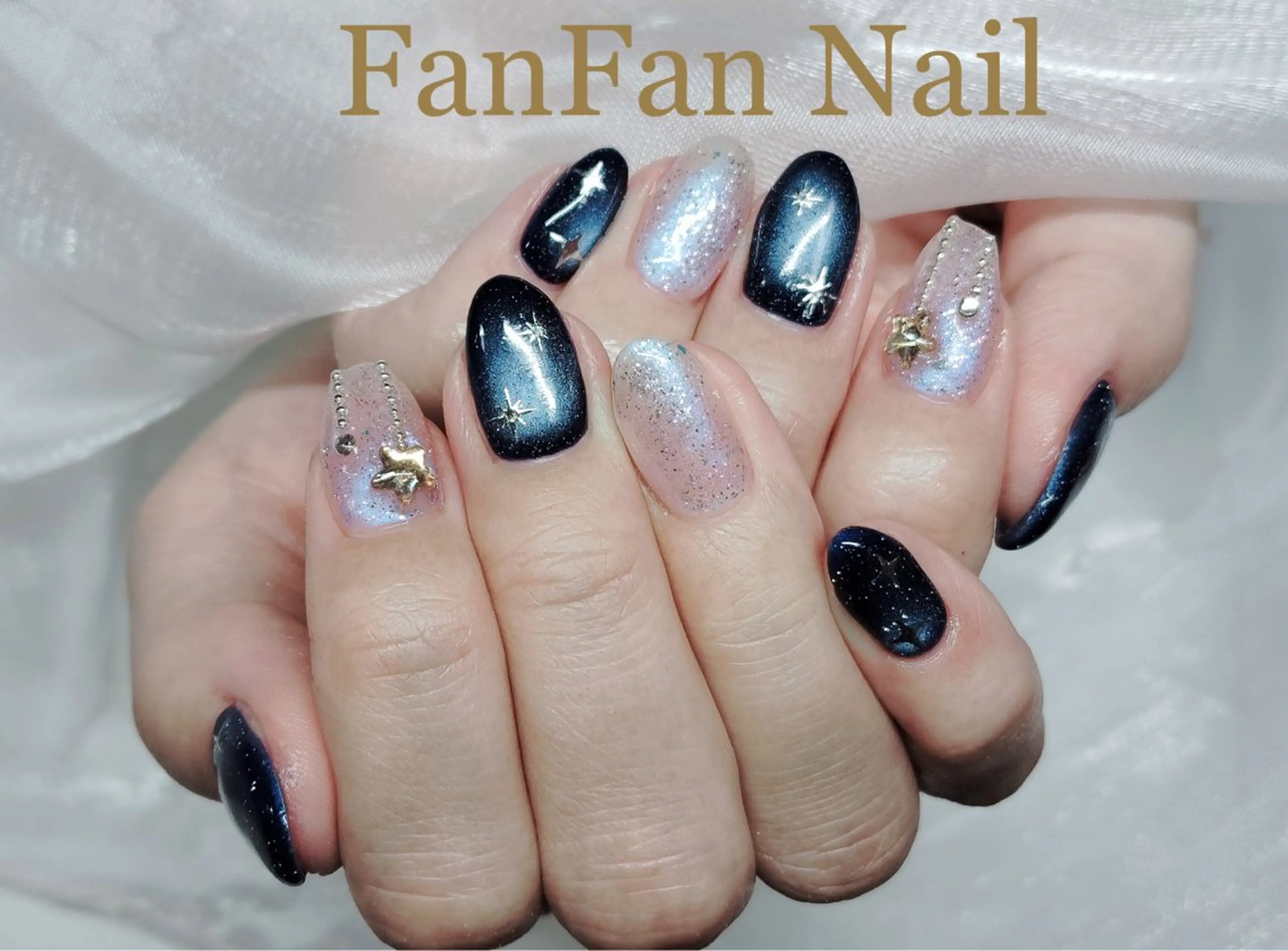 ネイル アートネイル オーロラネイル ガーリー キラキラネイル 韓国ネイル ハンドネイル KaKa FanFanNailのネイルデザイン