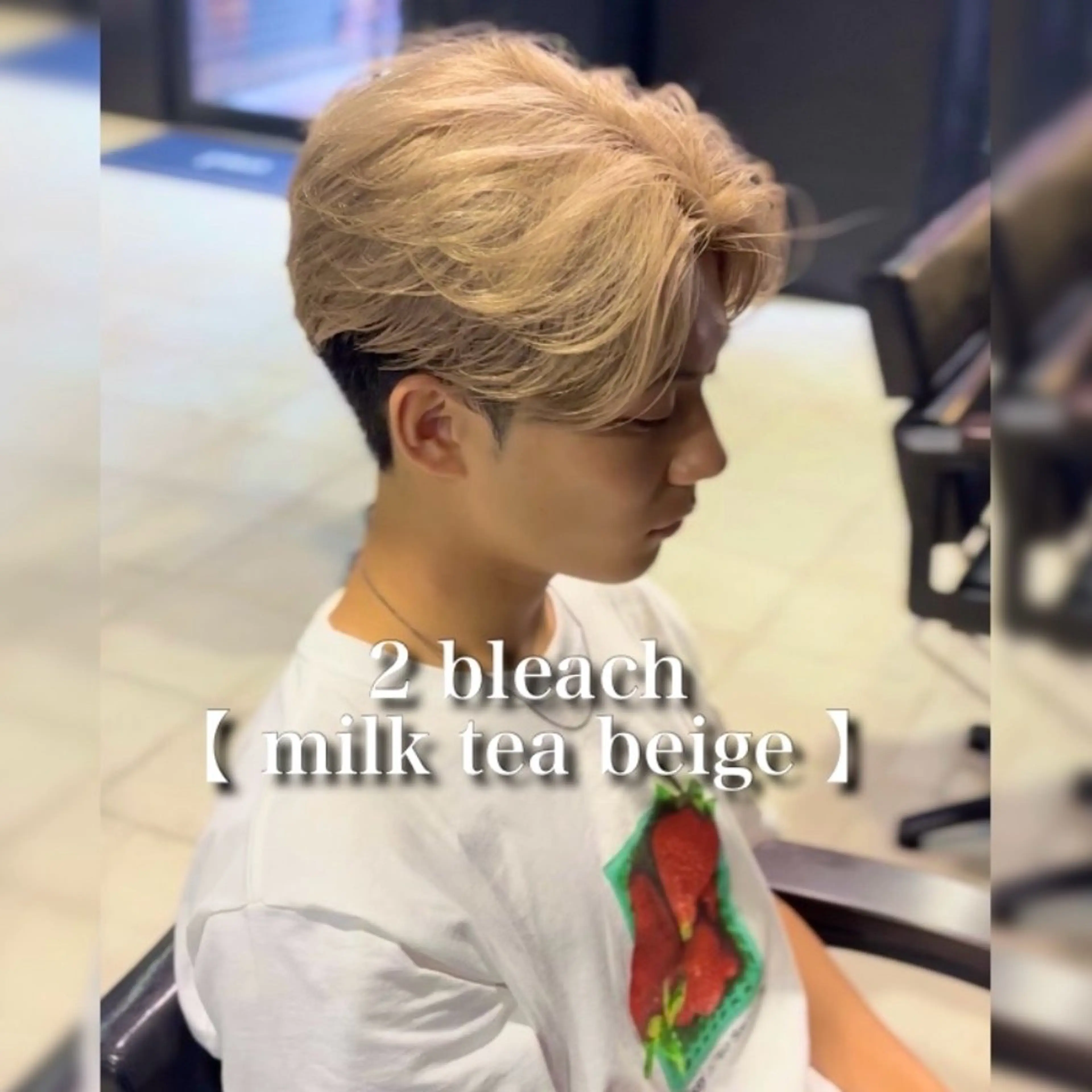 ミディアム カラー メンズ ミディアムパーマ メンズブリーチ センターパート フェザーパーマ メンズハイトーン カット ヘアカラー メンズカラー支持率 No.1【心斎橋】のヘアスタイル