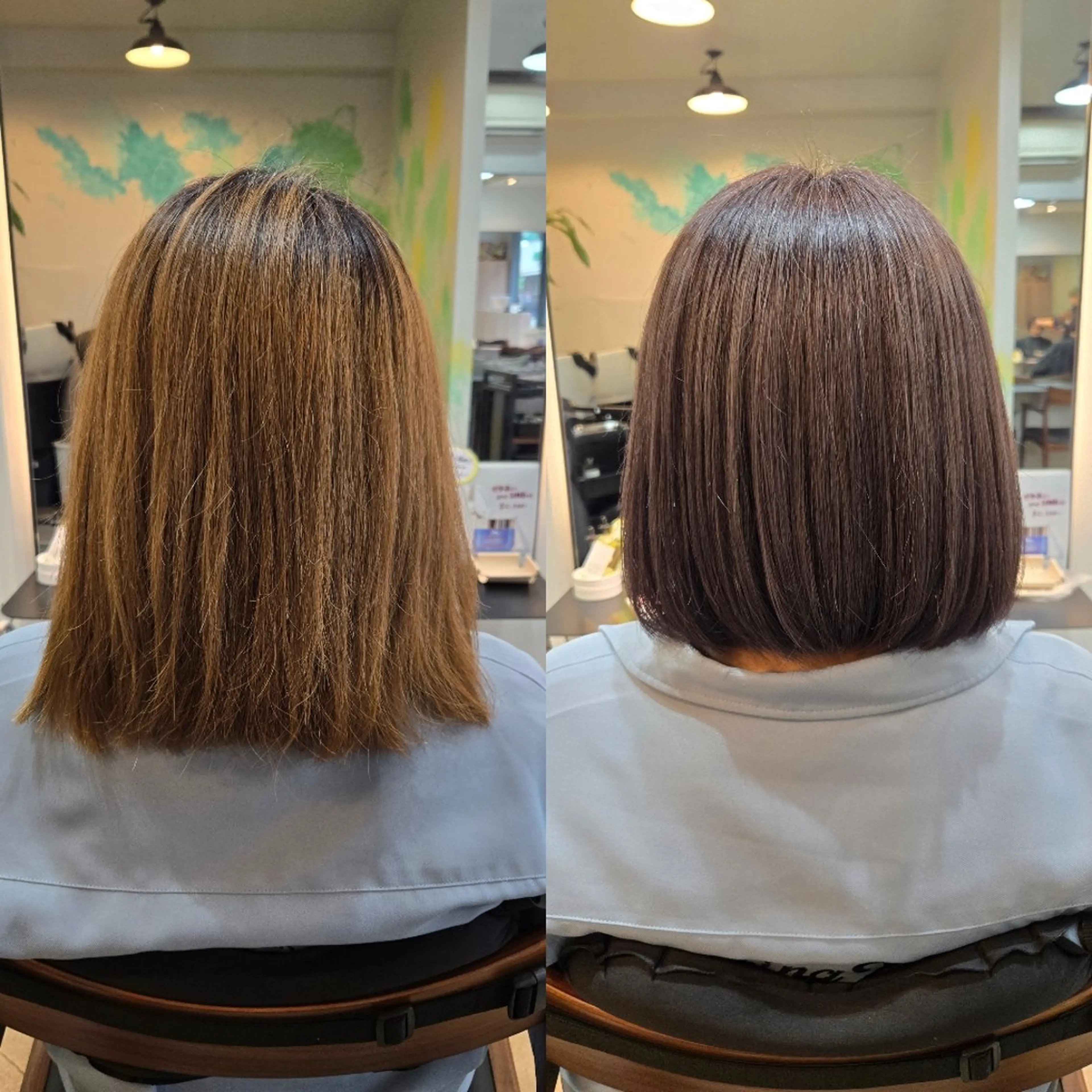 ミディアム カラー ブリーチ カット ヘアカラー トリートメント 野村 果音(カノン)のヘアスタイル